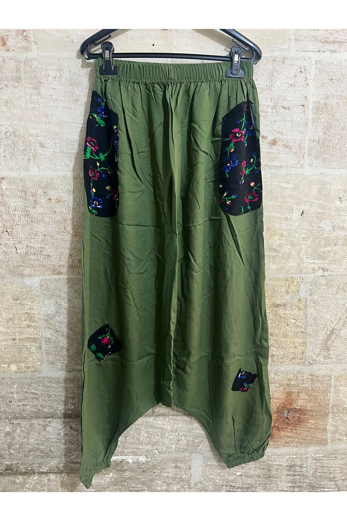 MODA Cebi Çiçek Desenli Lastikli Şalvarı