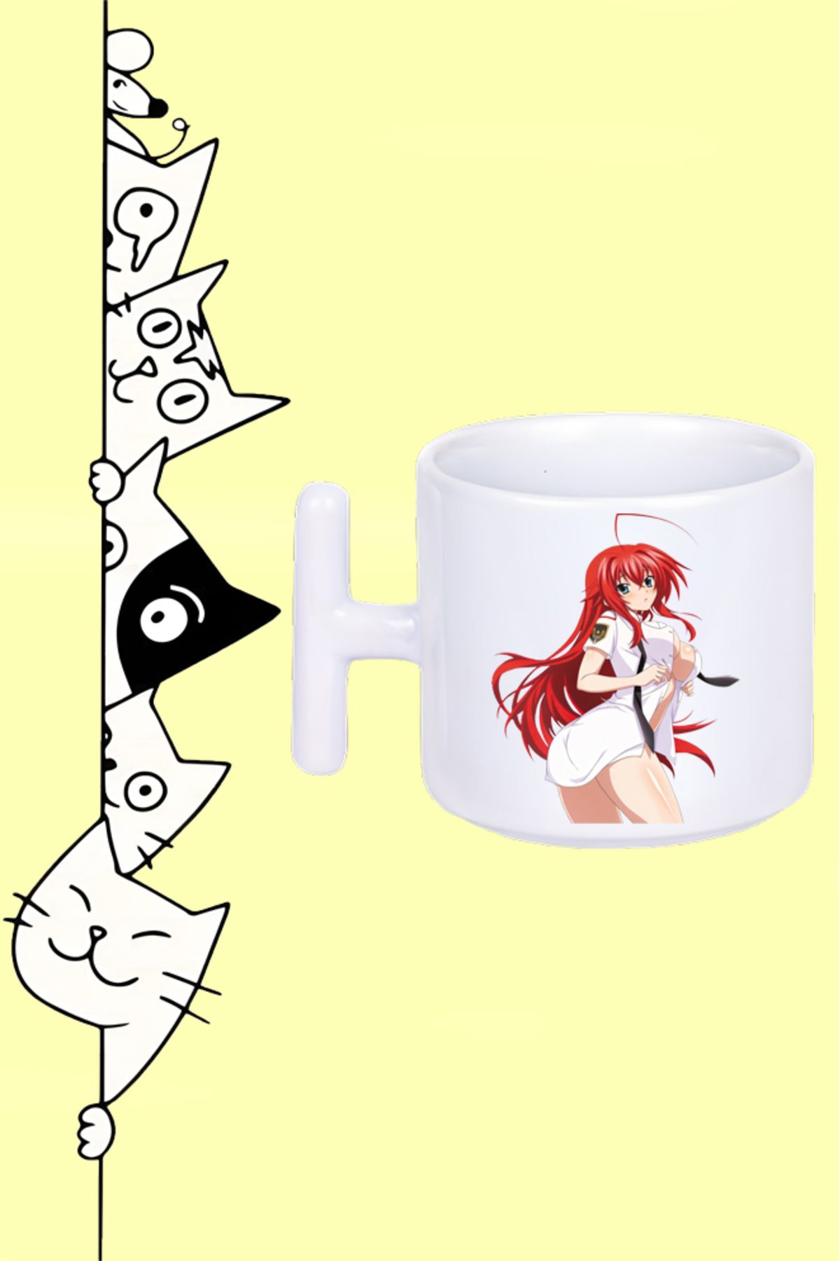 Olympus plus RİAS GREMORY KARAKTER ANİME High School DxD TASARIM BASKILI BEYAZ T SAPLI KUPA BARDAK