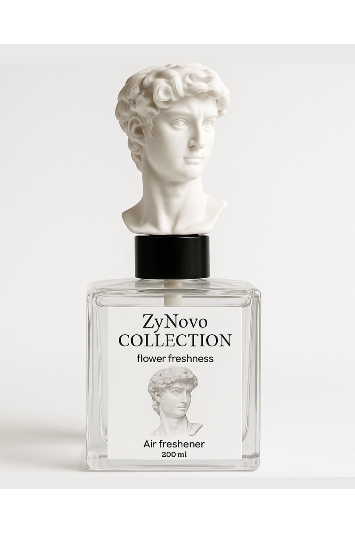 ZyNovo Collection ZyNovo Dekoratif Davut Figürlü Cam Şişede Oda Kokusu 200 ml | Bahar Çiçekleri Aroması