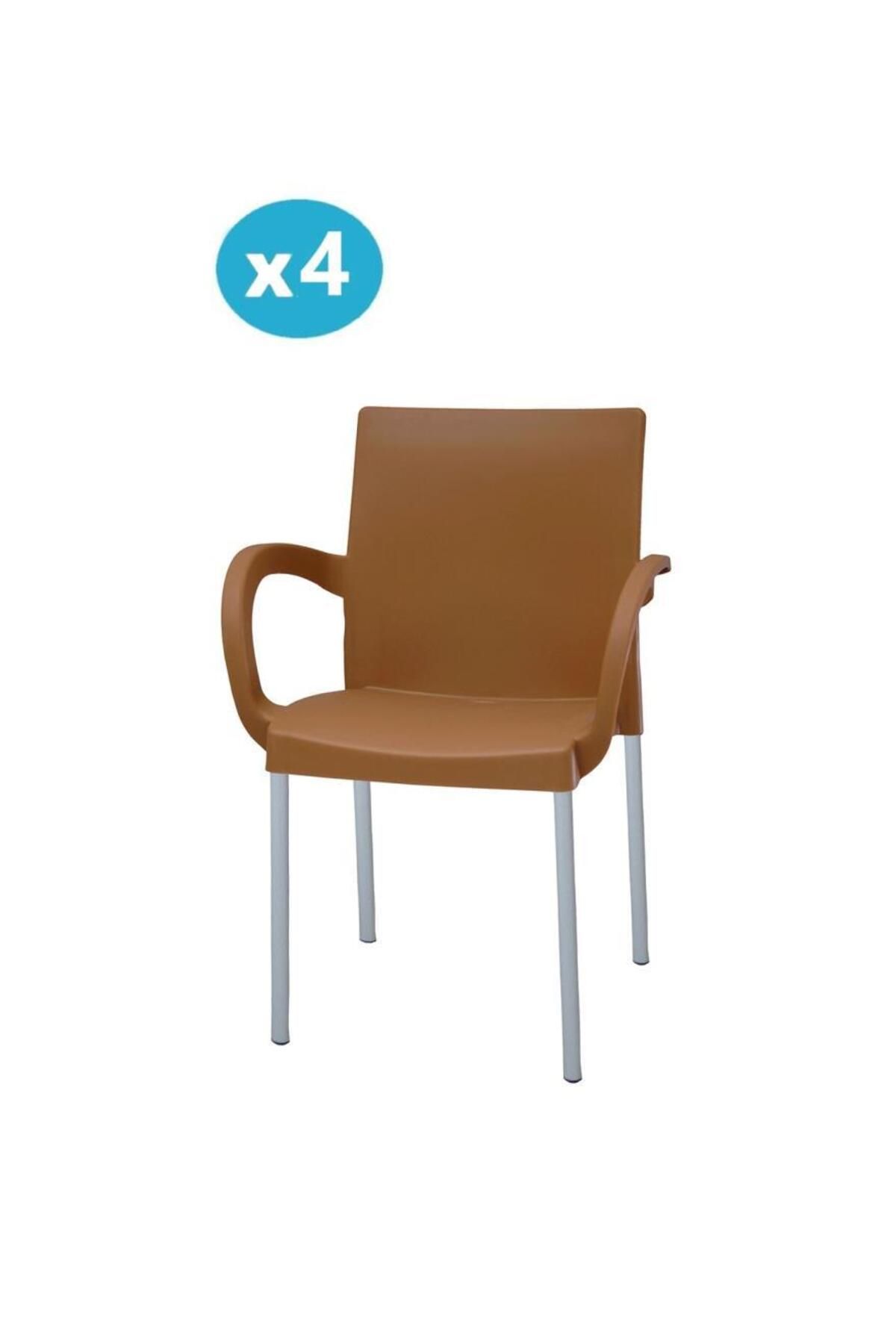 Omnipazar Mt-cf880 Mare Plastik Bahçe Balkon Koltuk Sandalye 4'lü Set