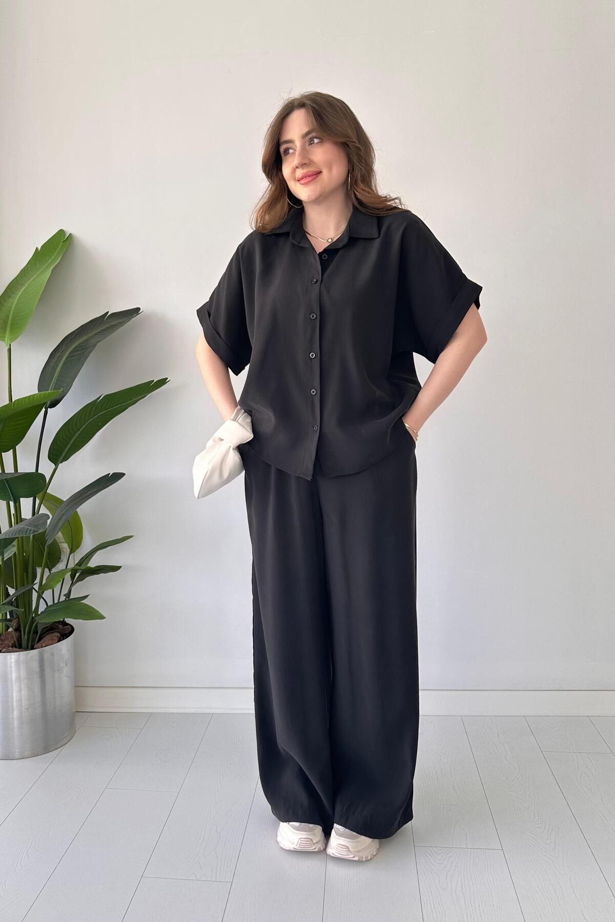 MaziButik Kısa Kollu Takım Siyah