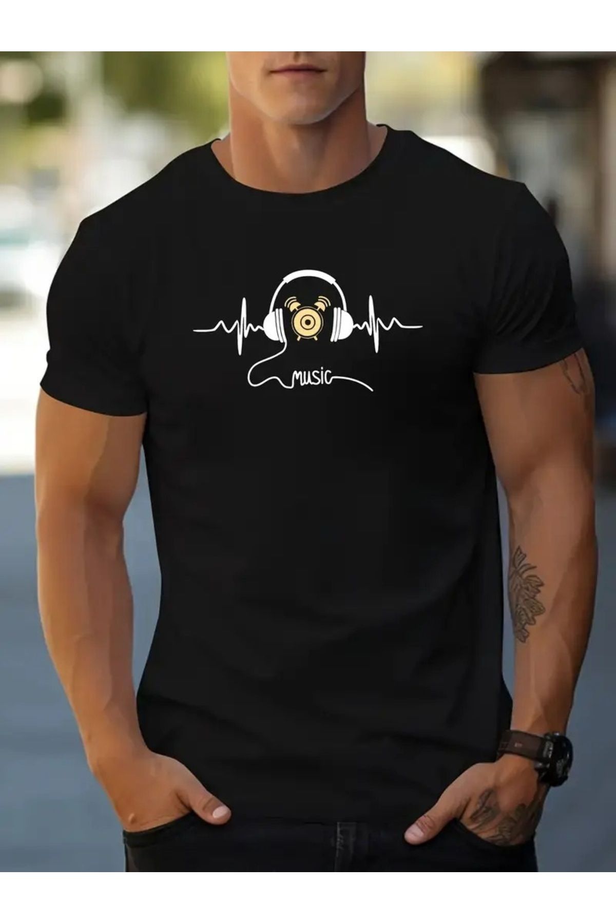 qubo sportswear & company qubo Unisex Oversize Baskılı Pamuklu Bisiklet Yaka Kısa Kollu SİYAH T-shirt