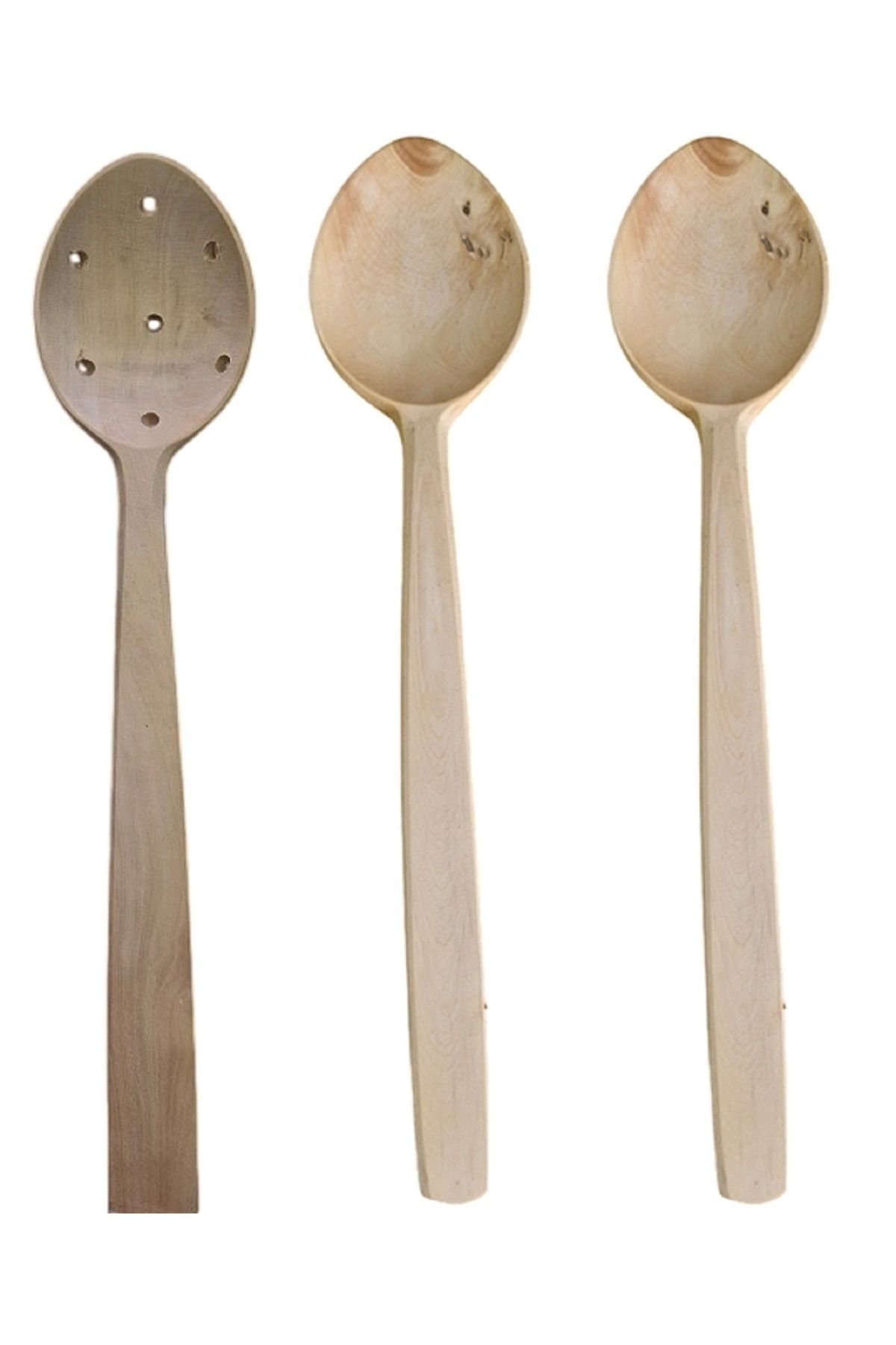 ASAFRİ 3 Parça 30 Cm Şimşir Kaşık-kevgir-ağaç-tahta Kaşık Set