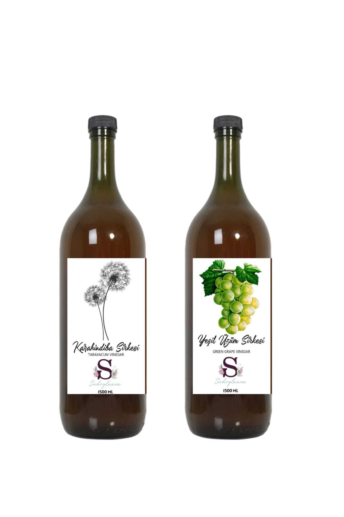 Süheylaana Doğal Karahindiba Sirkesi 1500 Ml - Doğal Yeşil Üzüm Sirkesi 1500 Ml