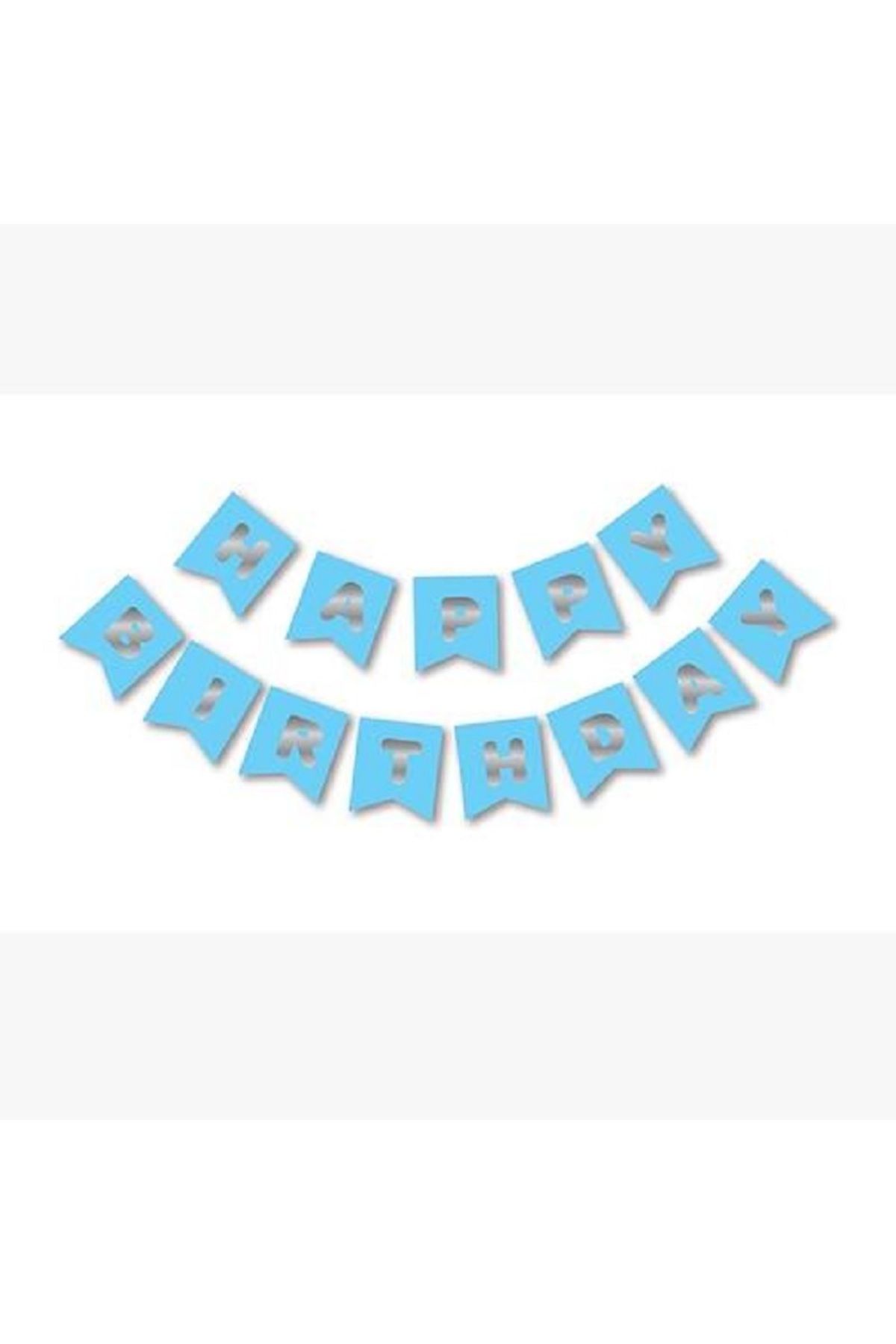 turkuaz parti Happy Bi̇rthday Yazi Mavi̇ Gümüş Banner