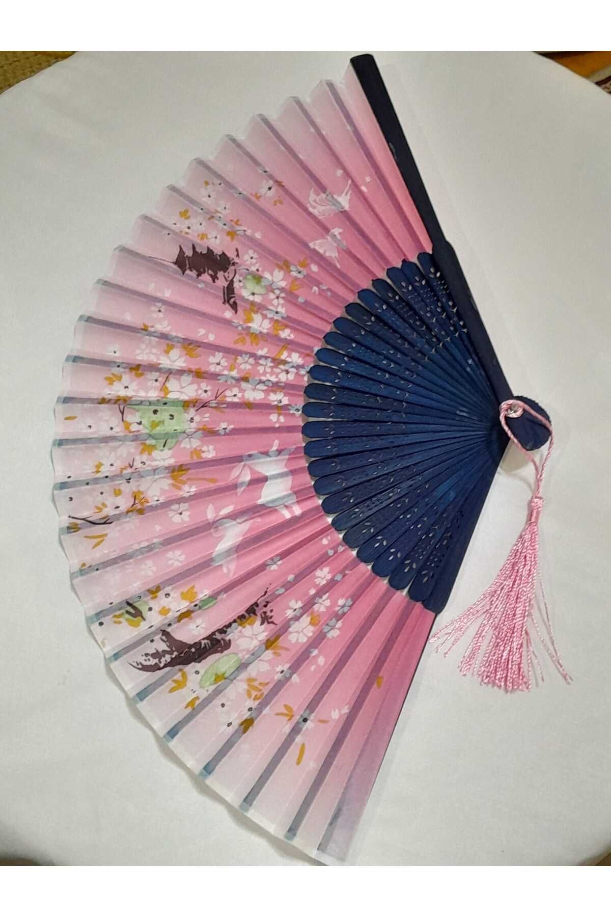 aysa stil Ahşap desenli yüksek kaliteli Japon bambu yelpazesi