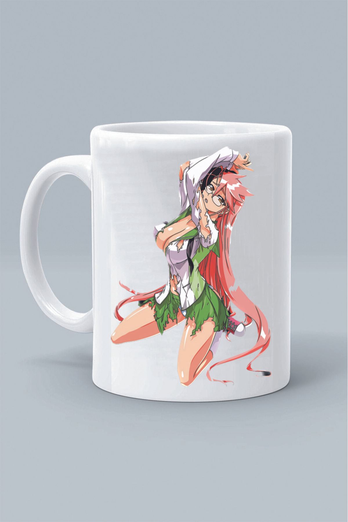 Olympus plus TAGAGİ SAYA KARAKTER ANİME HighSchool OF THE DEAD TASARIM BASKILI BEYAZ KLASİK KUPA BARDAK
