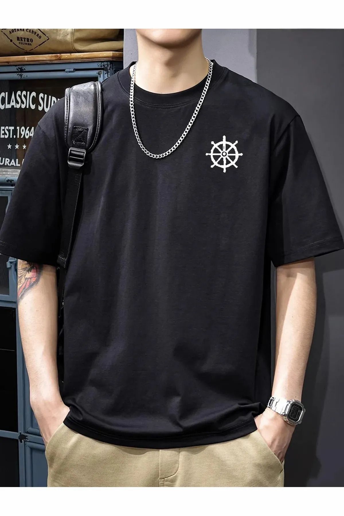 FeaR LeeS Rota Baskılı Oversize T-shirt