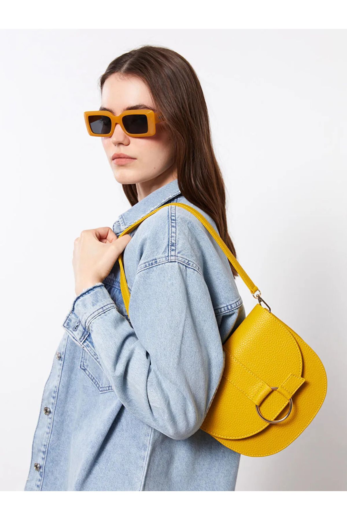 LC Waikiki LCW ACCESSORIES Sari Deri Görünümlü Kadın Omuz Çantası