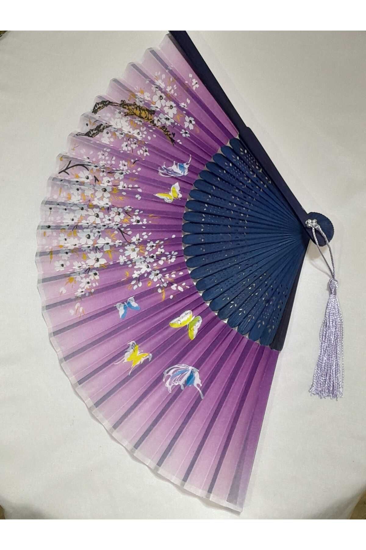 aysa stil Ahşap desenli yüksek kaliteli Japon bambu yelpazesi