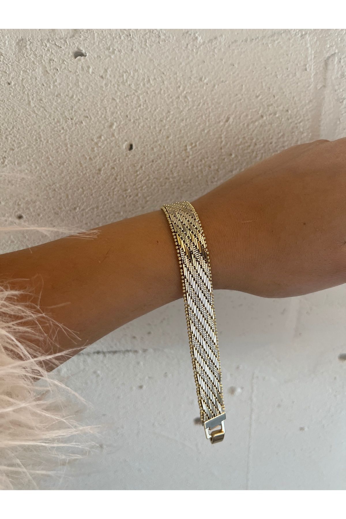 XUPING JEWELRY Hasır Bileklik Kuyum Model 14 K Altın Kaplama 20 Cm
