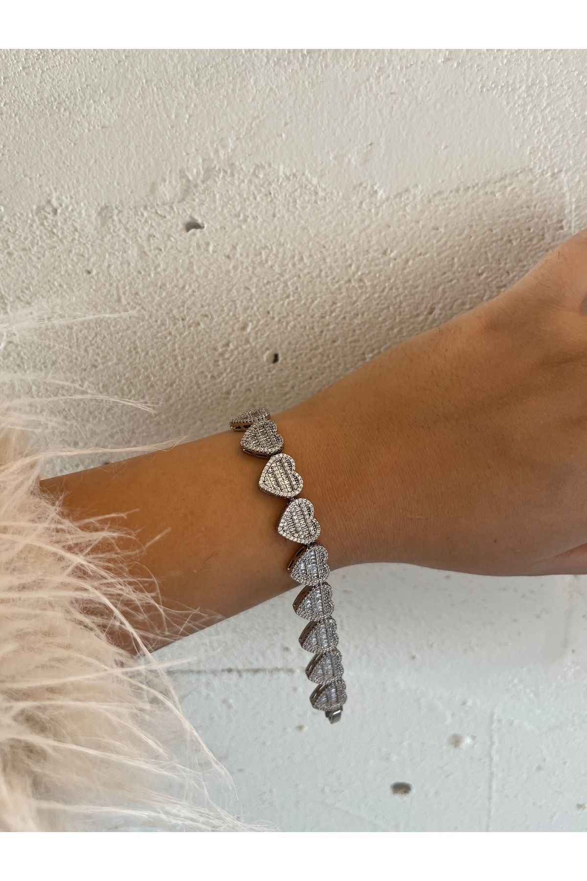 XUPING JEWELRY Kalpli Bileklik Zirkon Taşlı Gümüş Kaplama 18+2 Cm