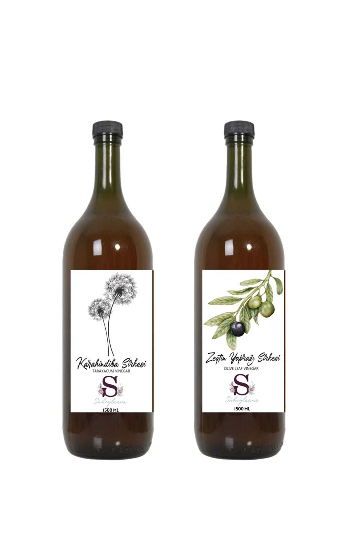 Süheylaana Doğal Karahindiba Sirkesi 1500 Ml - Doğal Zeytin Yaprağı Sirkesi 1500 Ml