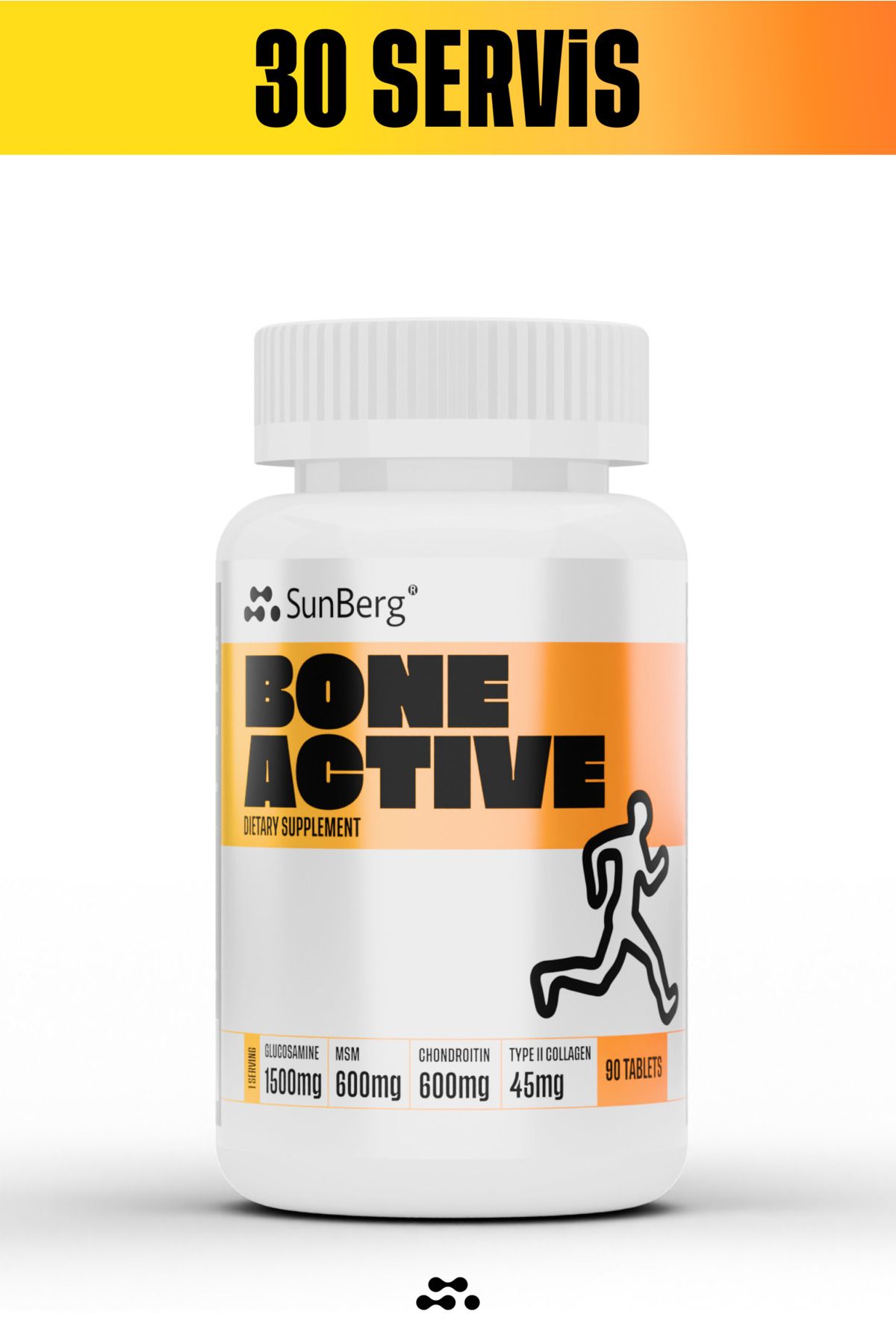 SunBerg BoneActive | Glikozamin Kondroitin MSM - 90 Tablet (30 Servis)
