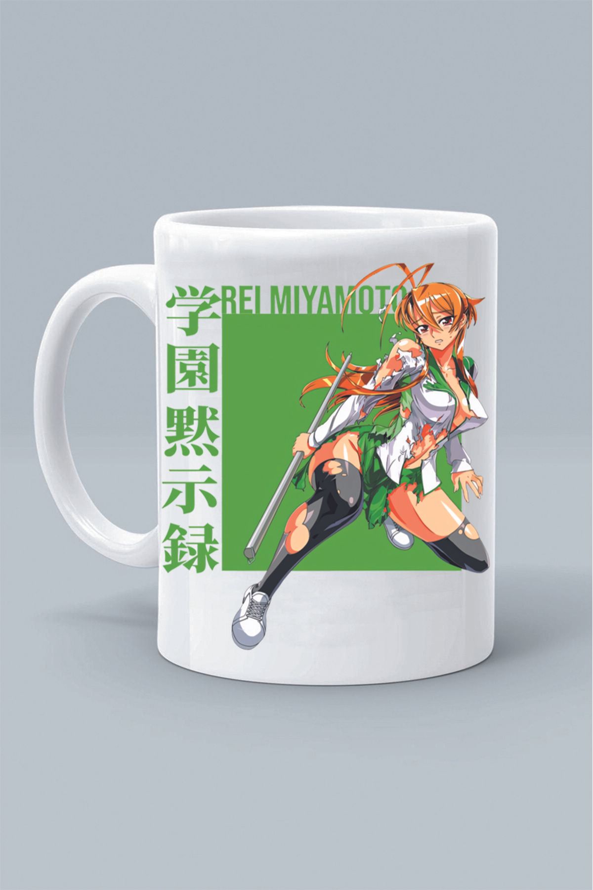 Olympus plus MİYAMOTO REİ KARAKTER ANİME HighSchool OF THE DEAD TASARIM BASKILI BEYAZ KLASİK KUPA BARDAK