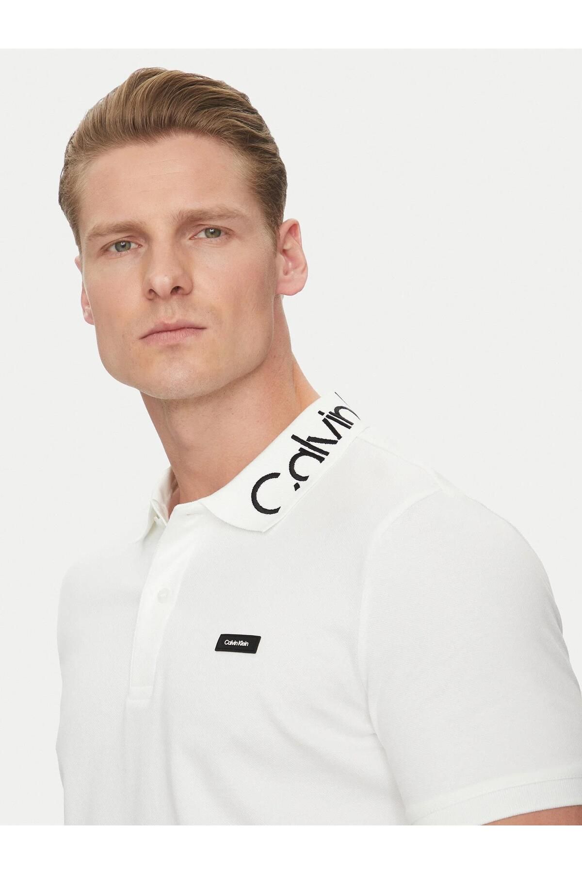 Calvin Klein Streç Pamuklu Regular Fit Düğmeli Polo Yaka T-Shirt K10K114474