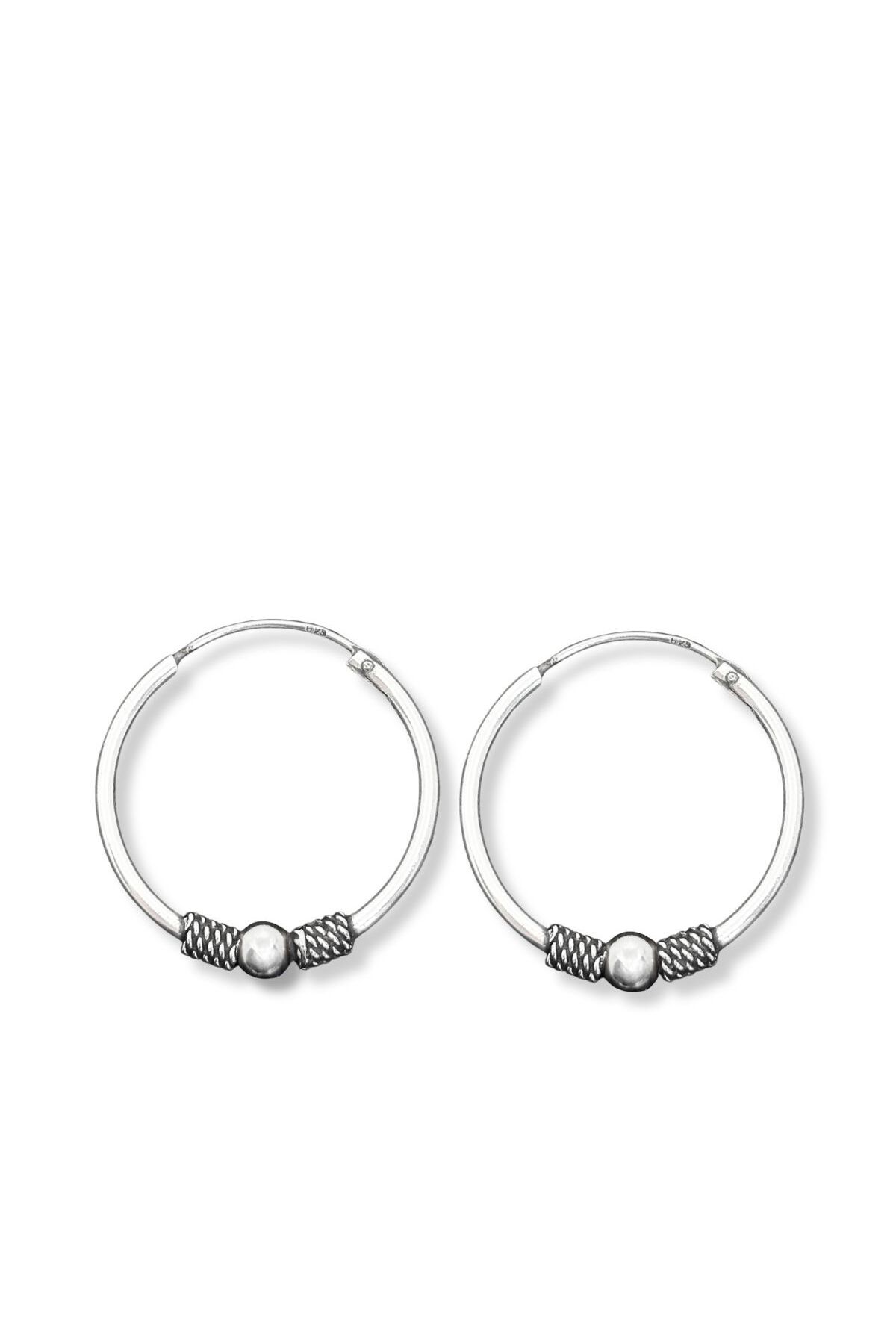 oya silver Gümüş Halka Küpe 2.5x2.5CM