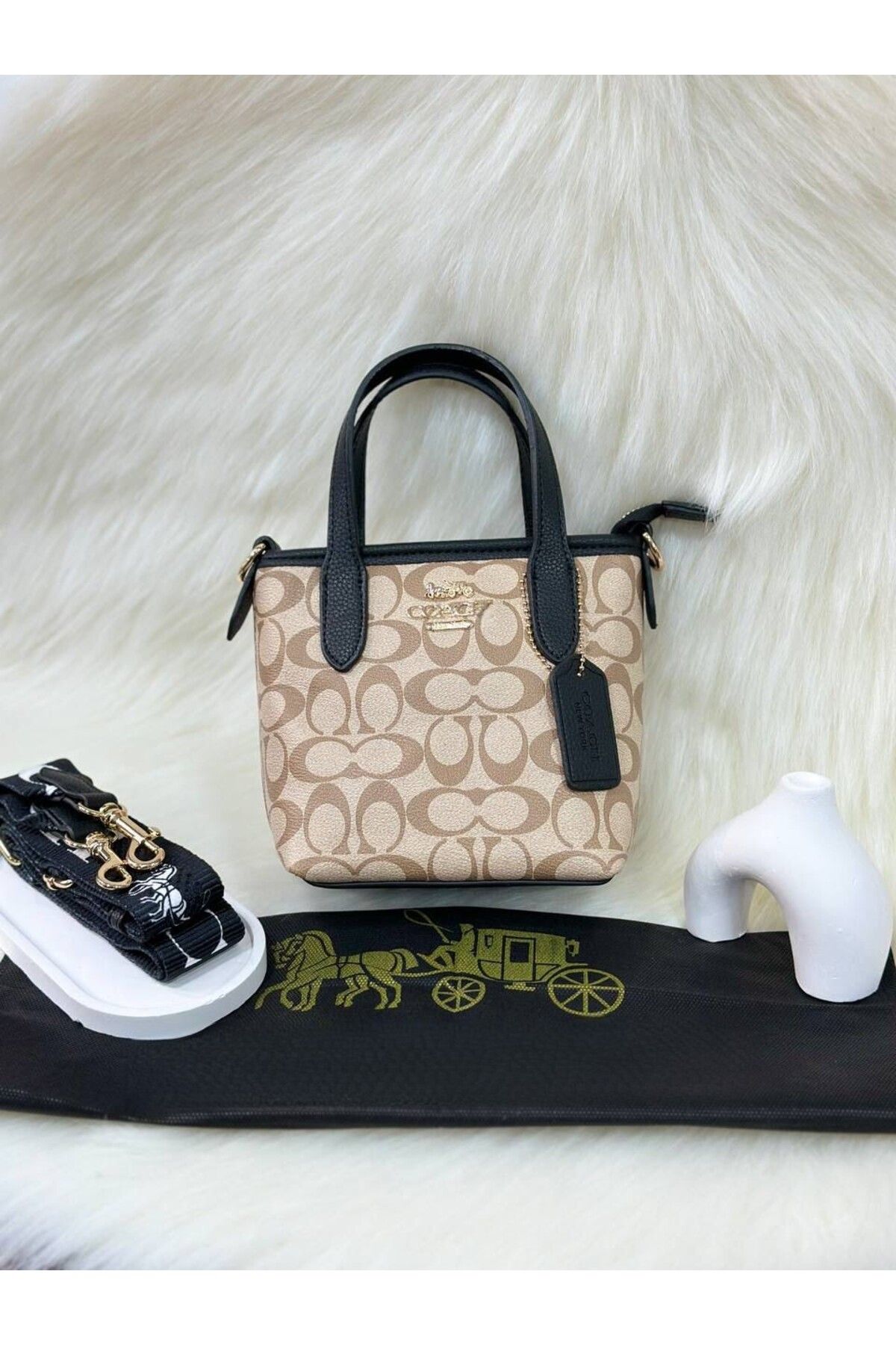LEAUDER WOMEN KADIN MİNİ BOY GOLD AKSESUARLI ASKILI EL VE OMUZ ÇANTASI COAC-HH