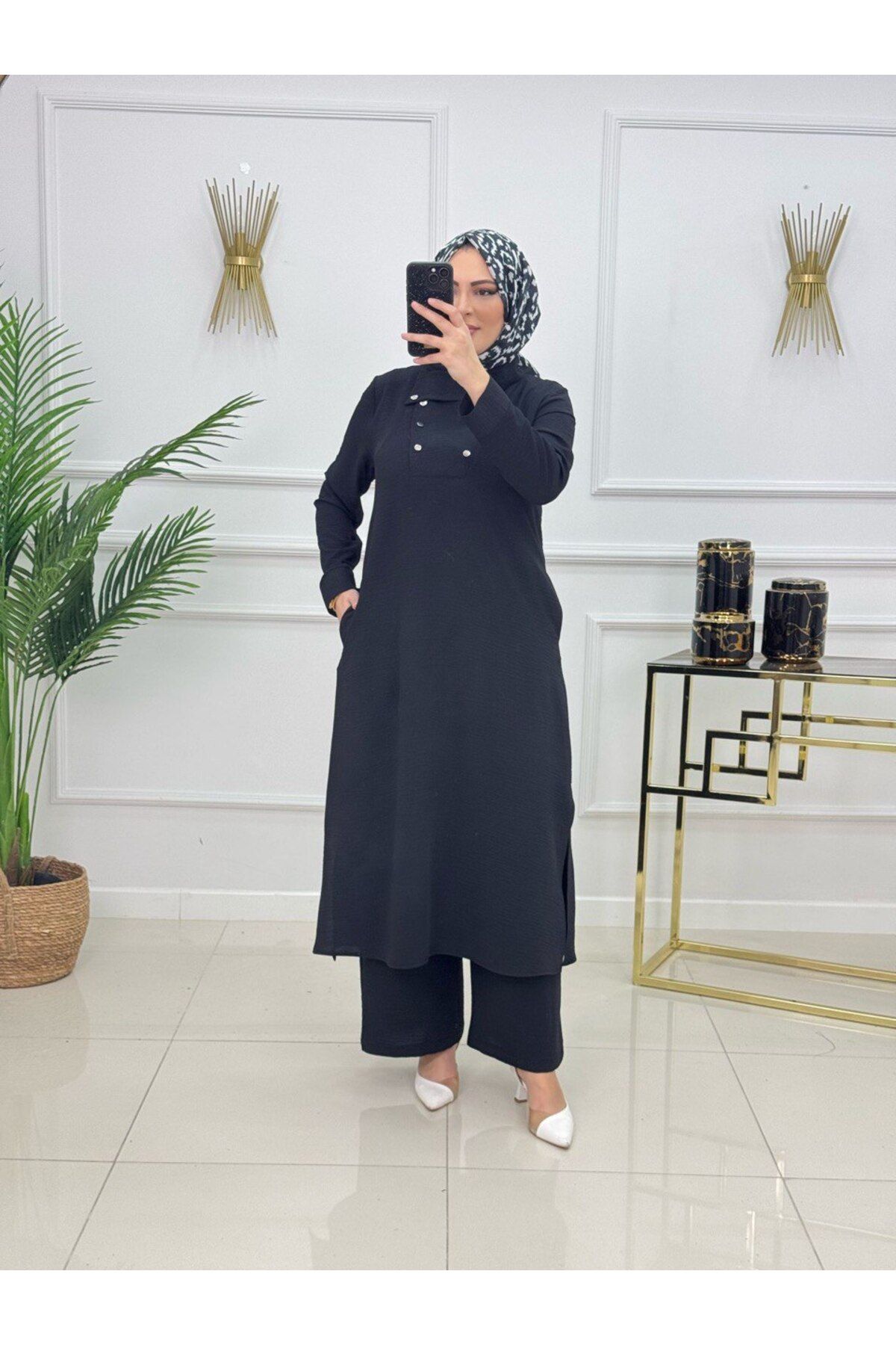 Enans Design Kadın Tesettür 2'Li Takım Tunik & Pantolon
