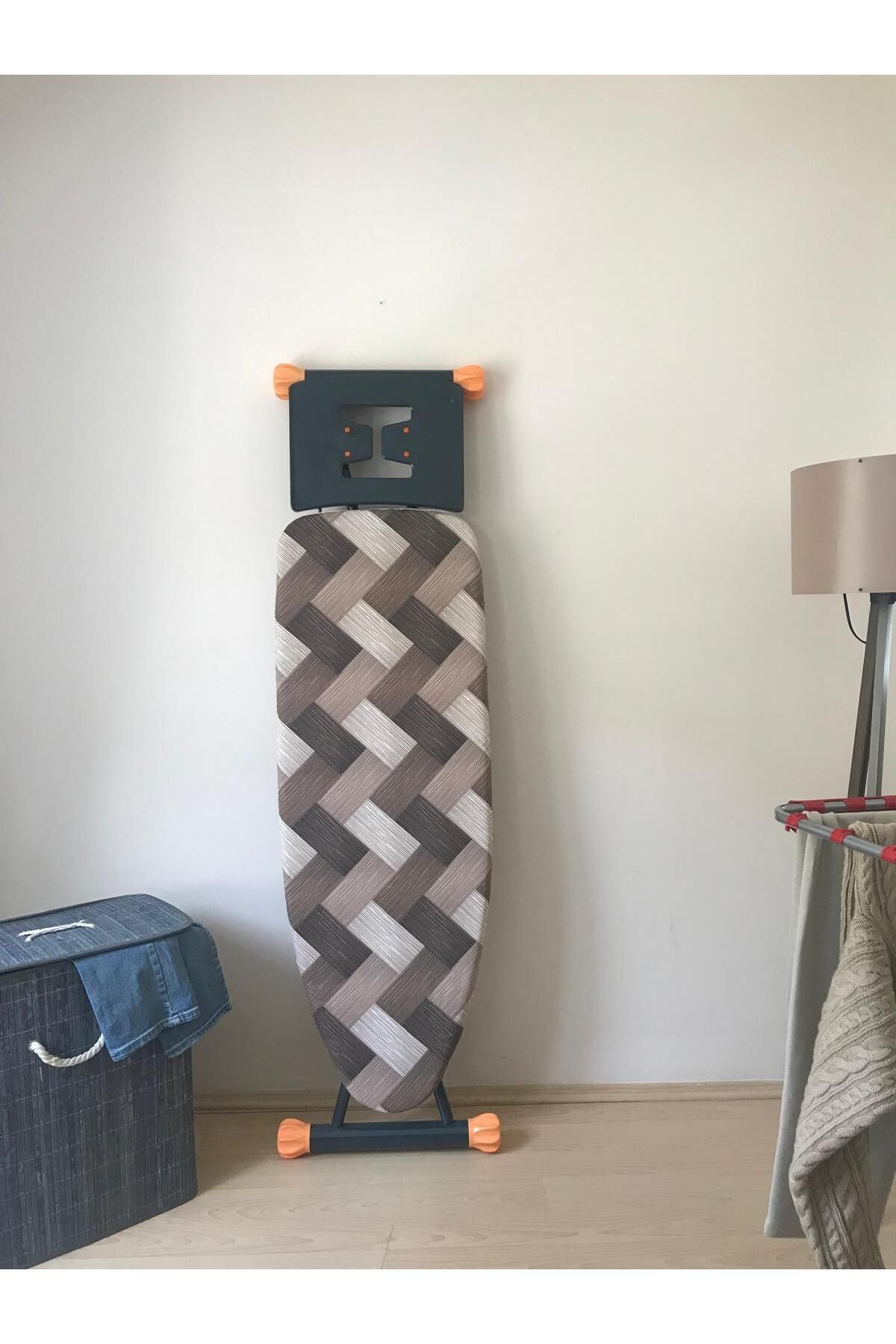 ASEV HOME Ütü Masası Kılıfı Büyük Boy ipli Stoperli Keçeli Kılıfı Örtüsü Bezi 55x140cm Brown Aura