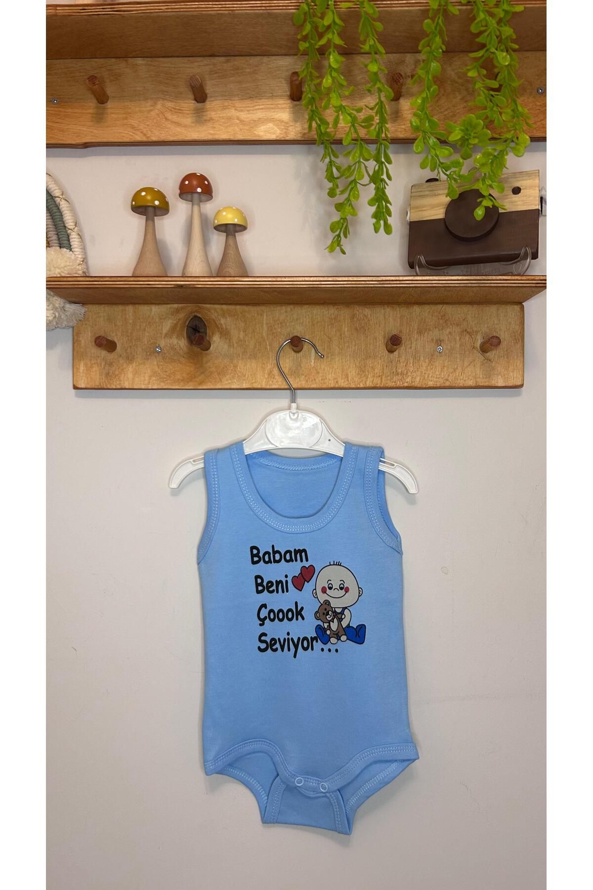 Rila Collection Askılı Çıtçıtlı Yazılı Bebek Body 1-2-3 Ay
