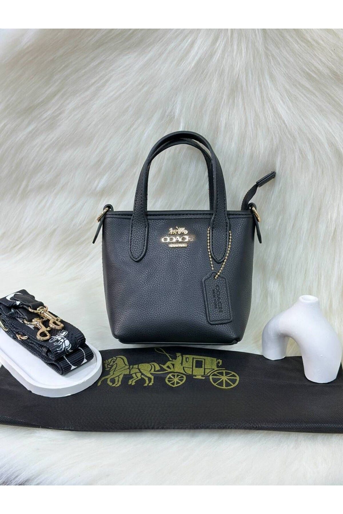 LEAUDER WOMEN KADIN MİNİ BOY GOLD AKSESUARLI ASKILI EL VE OMUZ ÇANTASI COAC-HH