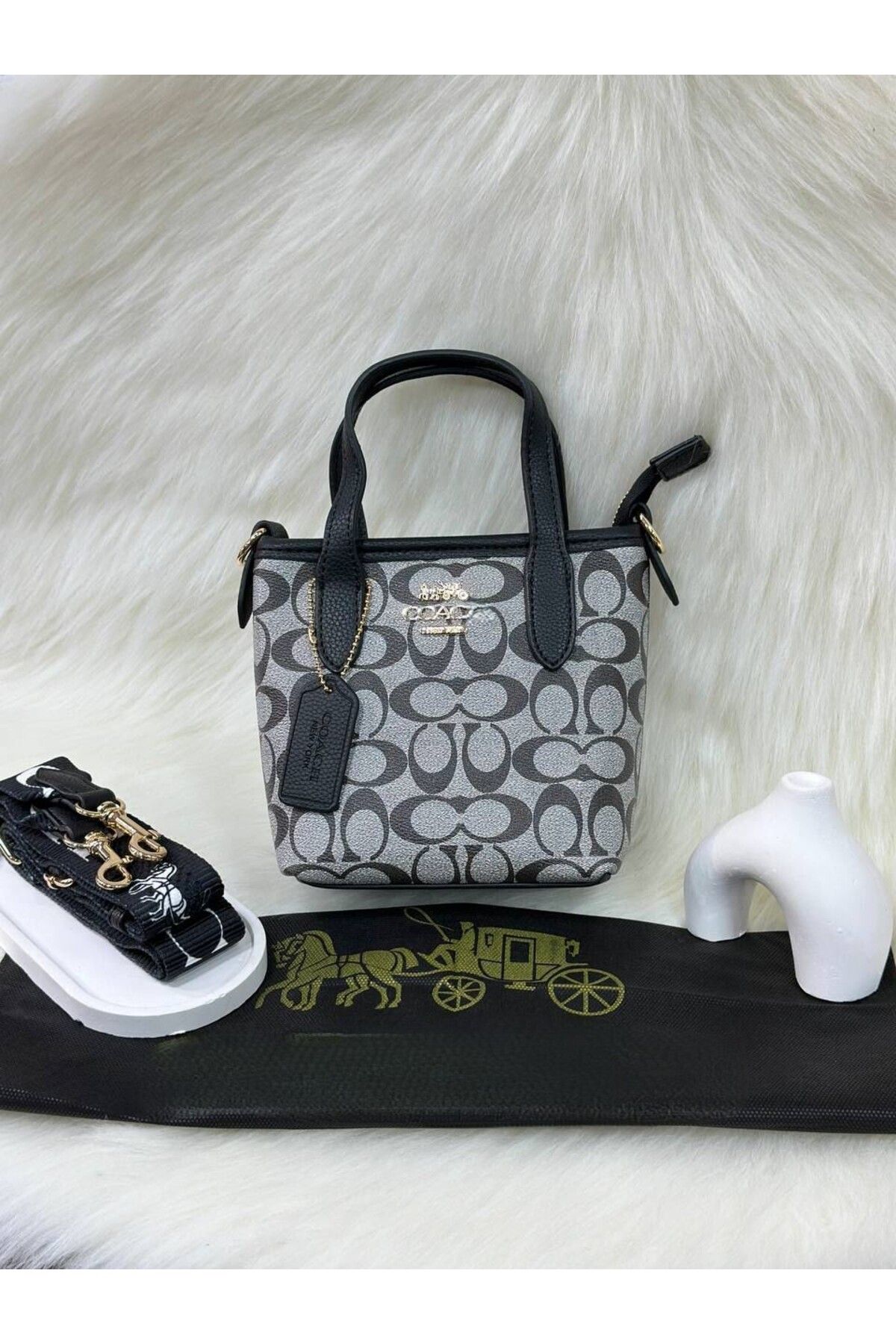 LEAUDER WOMEN KADIN MİNİ BOY GOLD AKSESUARLI ASKILI EL VE OMUZ ÇANTASI COAC-HH