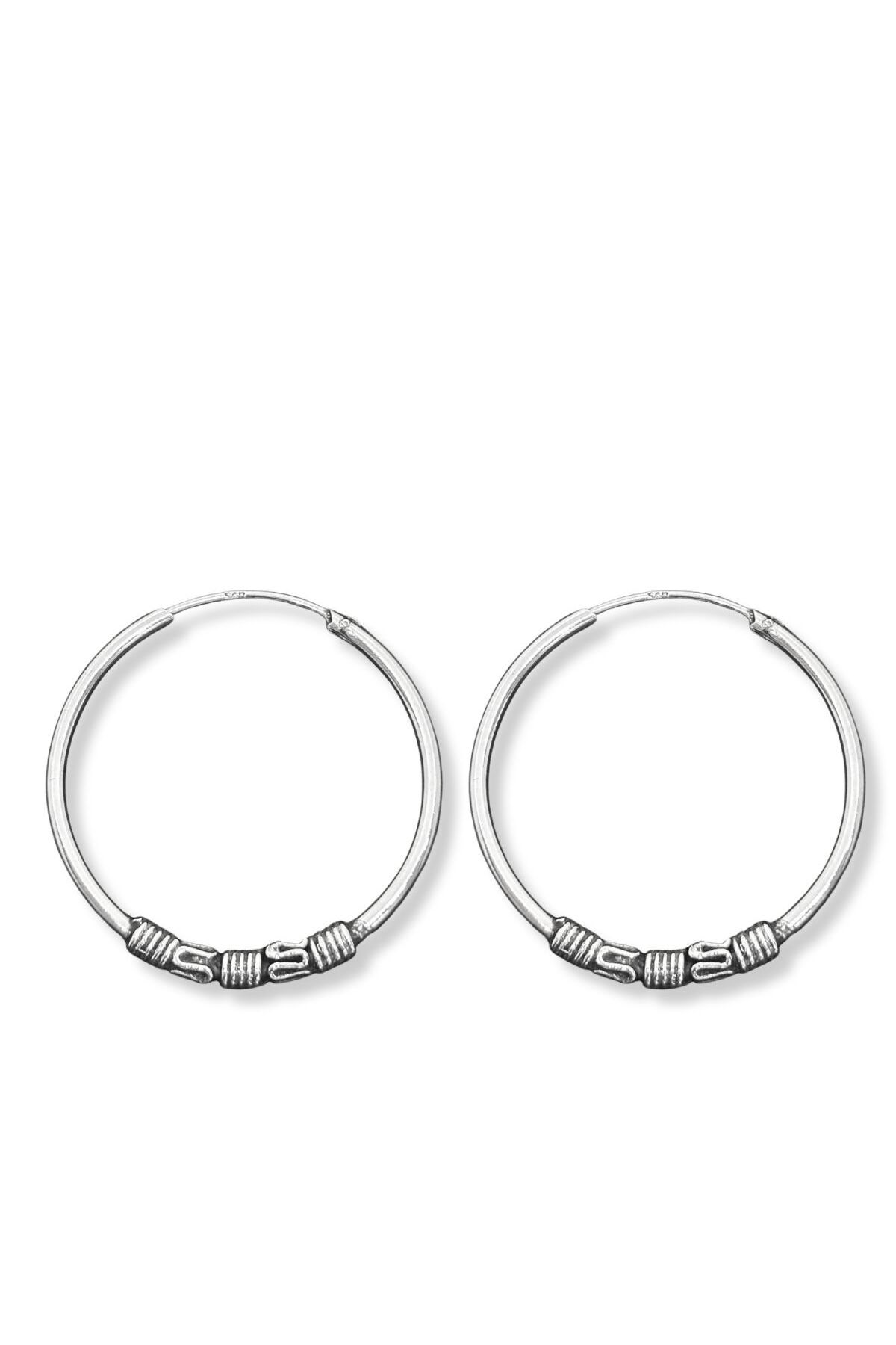 oya silver Gümüş Halka Küpe 3X3CM