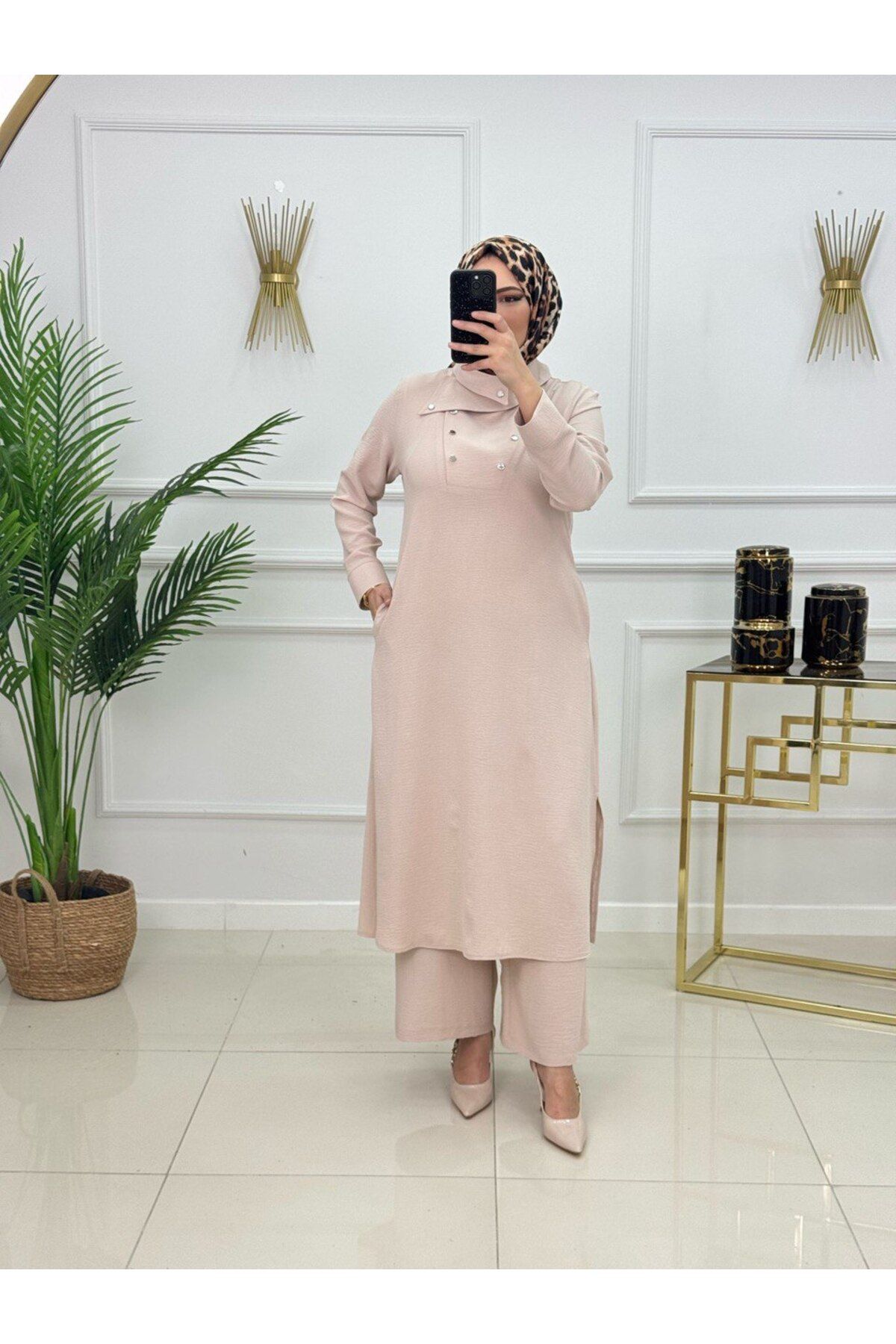 Enans Design Kadın Tesettür 2'Li Takım Tunik & Pantolon