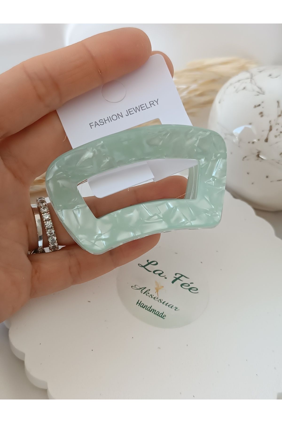 La fee aksesuar Kadın saç tokası yaz renkleri soft renkli mandal toka
