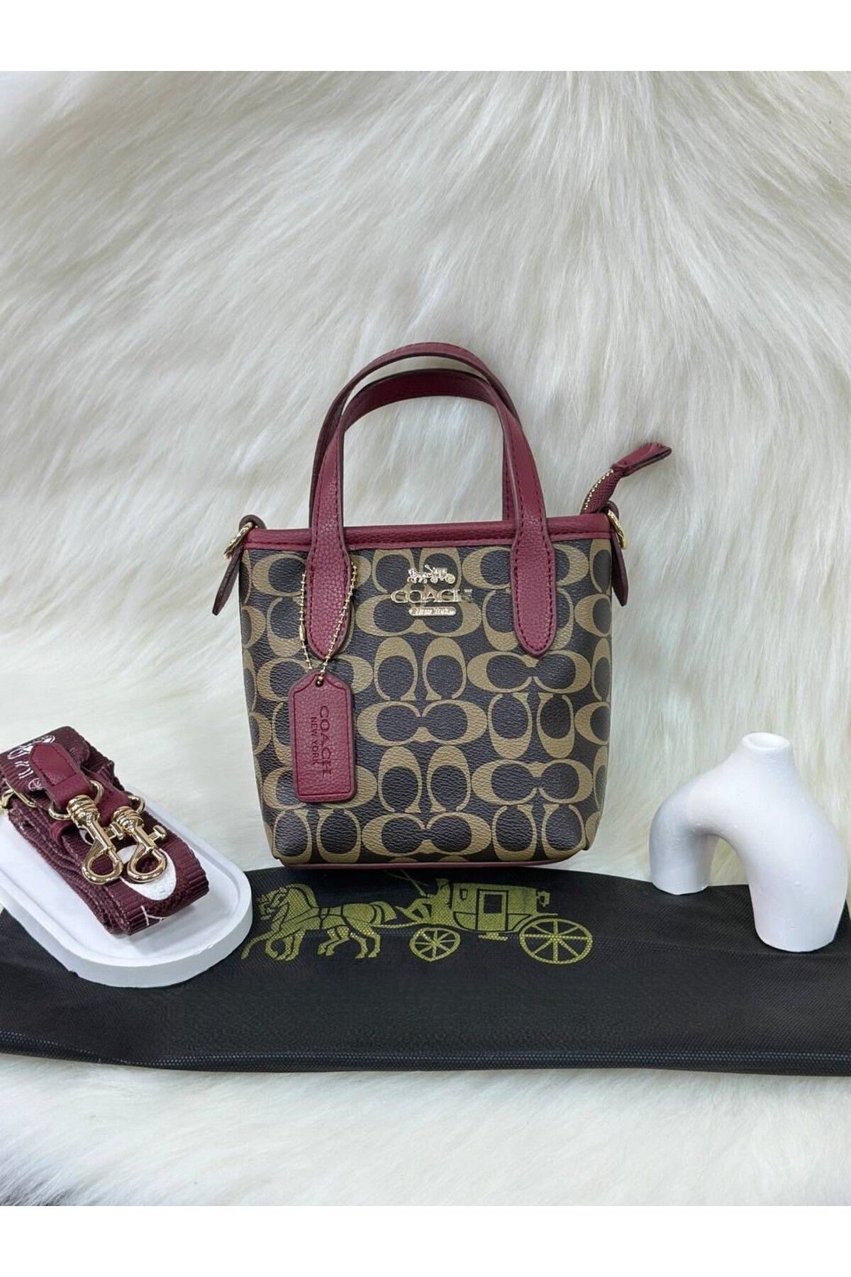 LEAUDER WOMEN KADIN MİNİ BOY GOLD AKSESUARLI ASKILI EL VE OMUZ ÇANTASI COAC-HH