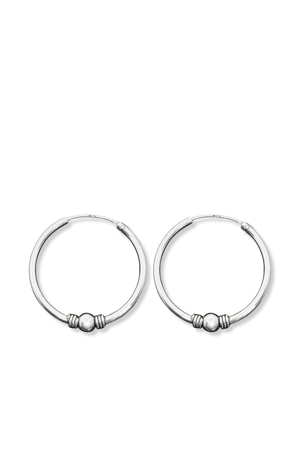 oya silver Gümüş Halka Küpe 2.5x2.5CM