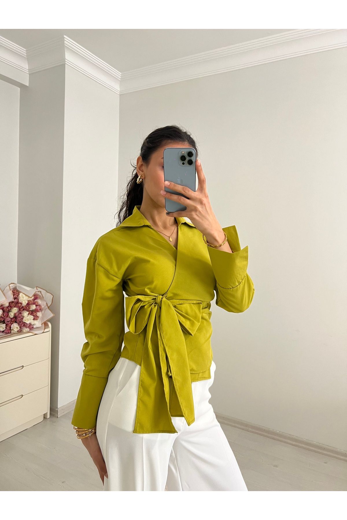 Üda Boutique Bağlamalı tasarım gömlek