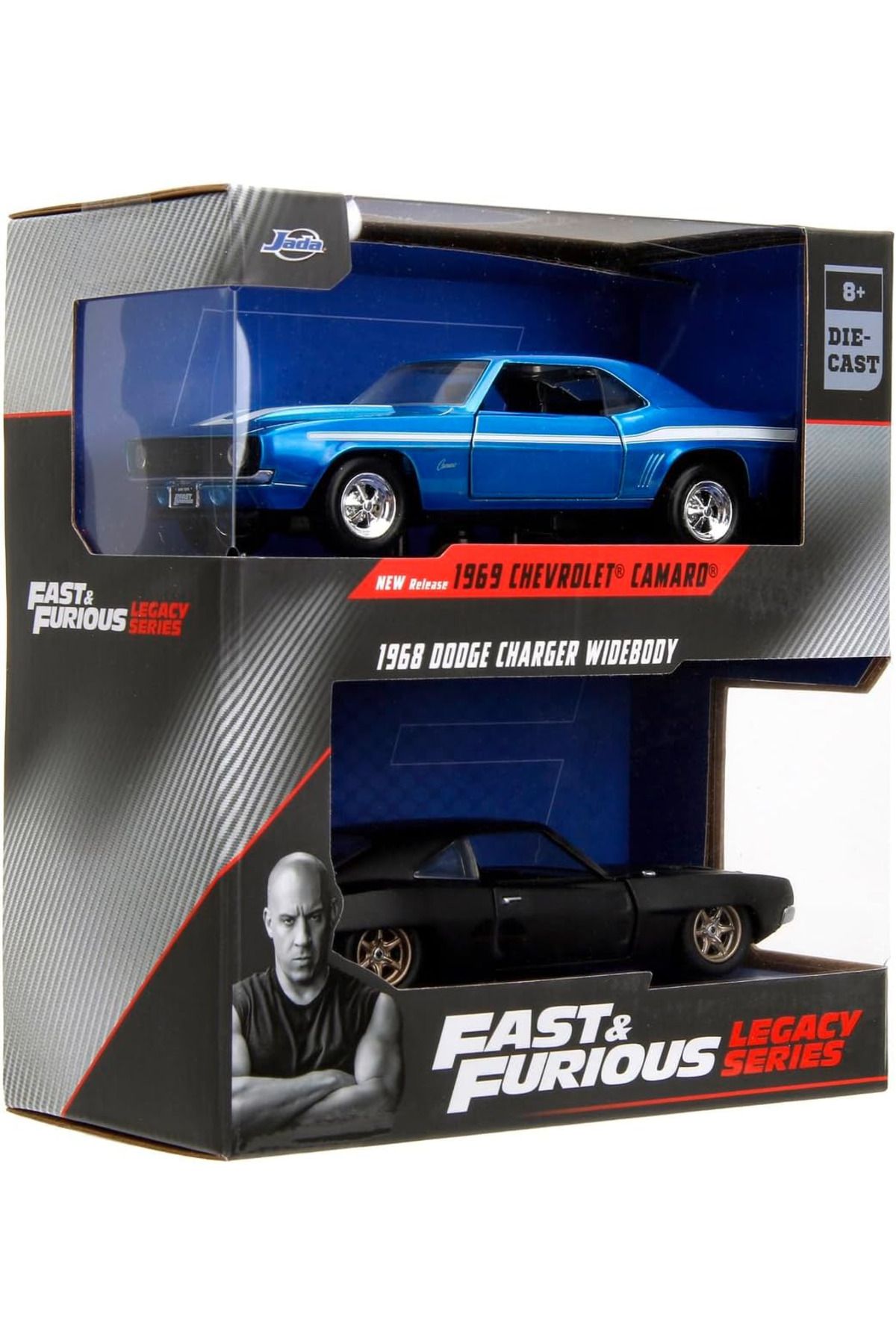 Simba JADA FAST FURİOUS 1968 DODGE CHARGER WİDEBODY 1969 CHEVROLET DİE CAST ARABA 1:32 8+