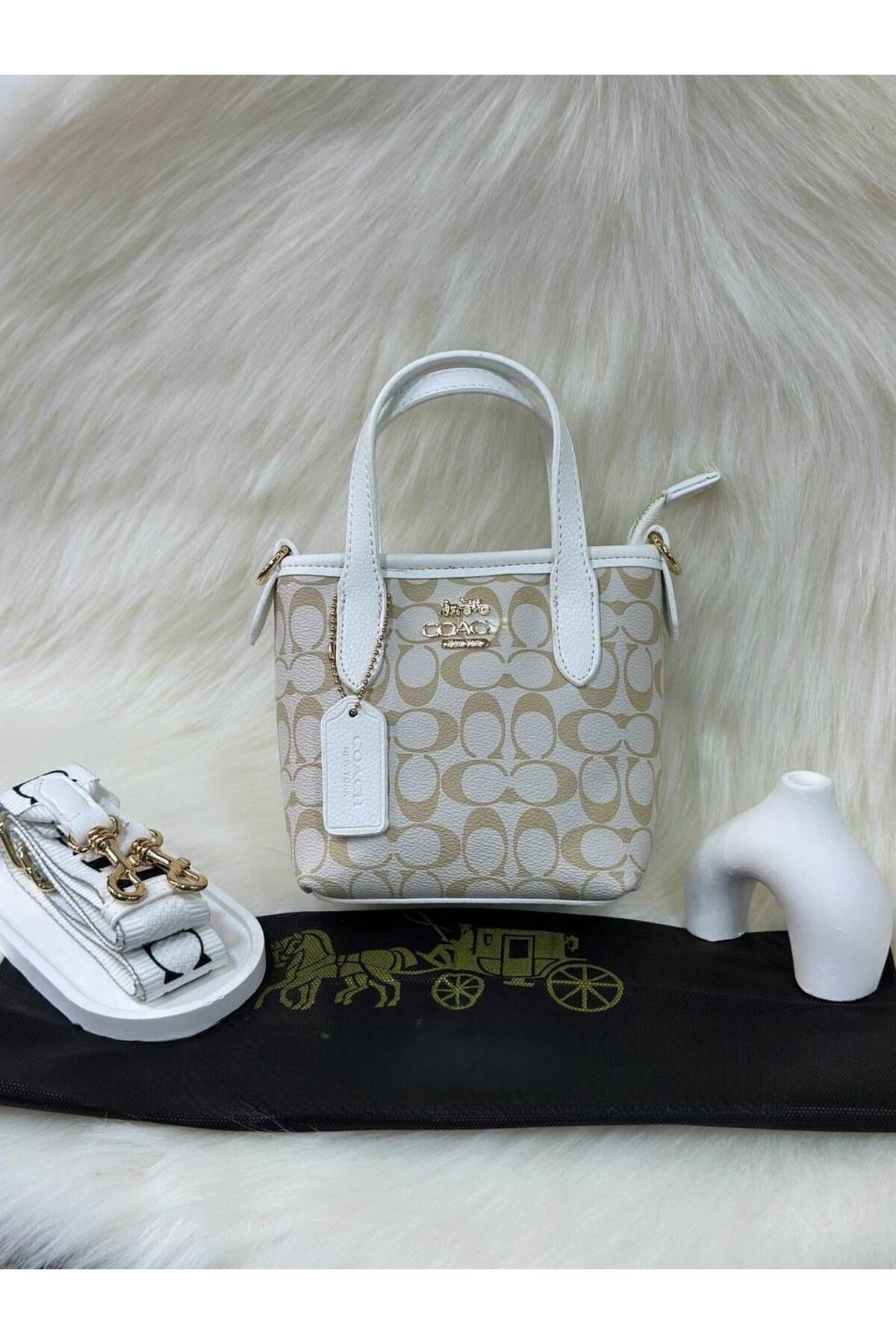 LEAUDER WOMEN KADIN MİNİ BOY GOLD AKSESUARLI ASKILI EL VE OMUZ ÇANTASI COAC-HH