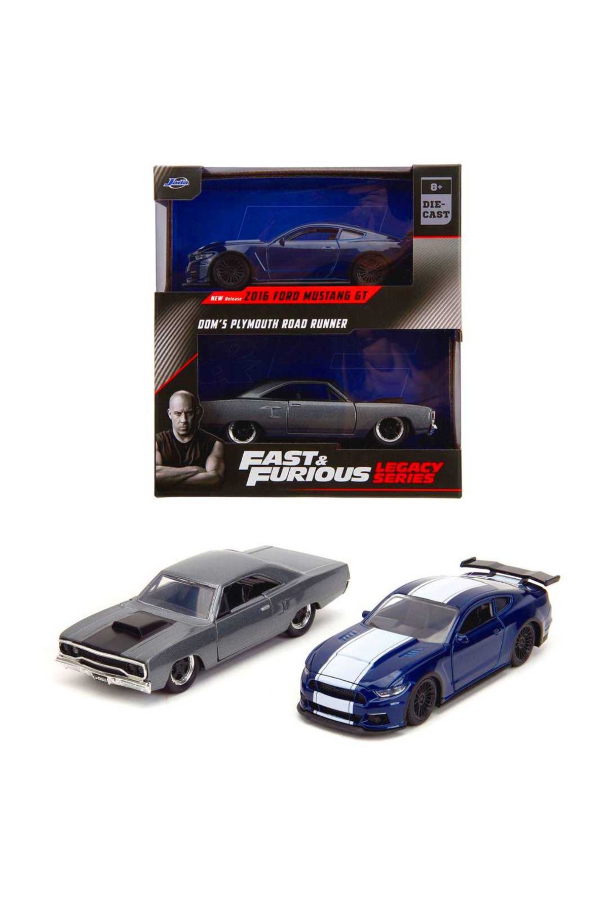 Simba JADA FAST FURİOUS DOMS PLYMOUTH ROAD RUNNER 2016 FORD DİE CAST ARABA 1:32 8+