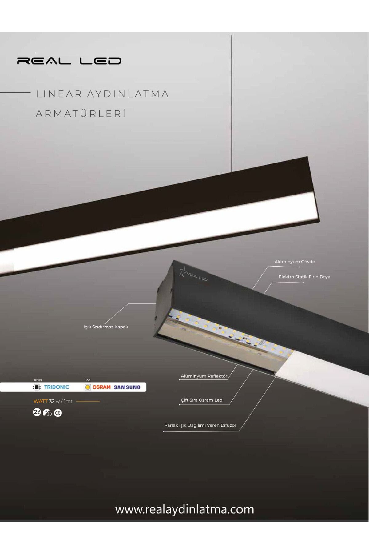 umo light LİNEAR 100cm 32W GÜNIŞIGI 3000K