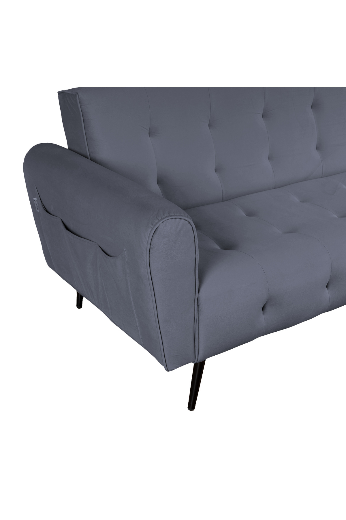 Lazy Vibes-moon | 2 In 1 Sofabed Velvet Upholstered - Gray 4