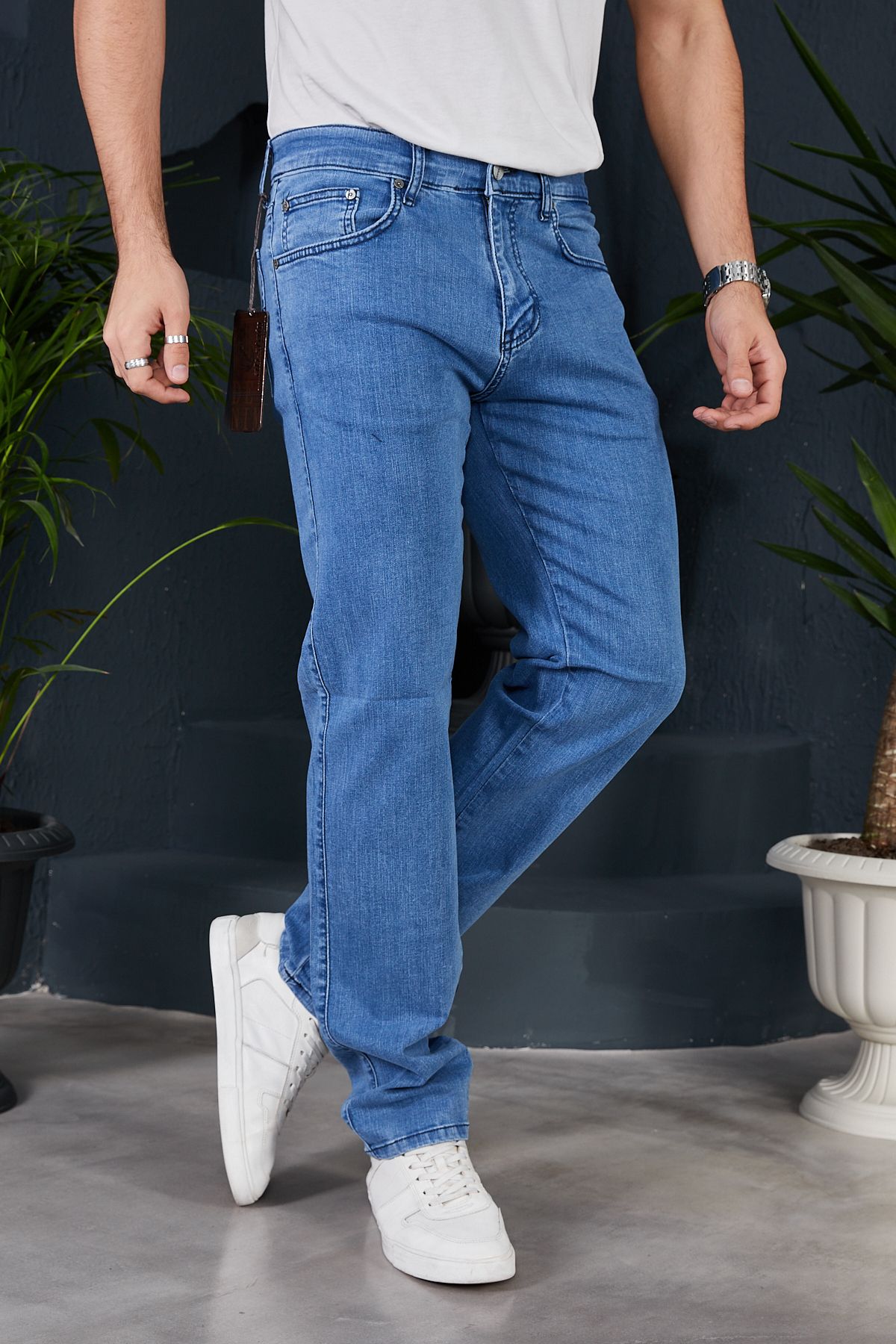 TRS YB GİYİM Jeans Lyrca Yüksek Bel Regular Fit Battal Boy Erkek Kot Pantolon Yeni Sezon