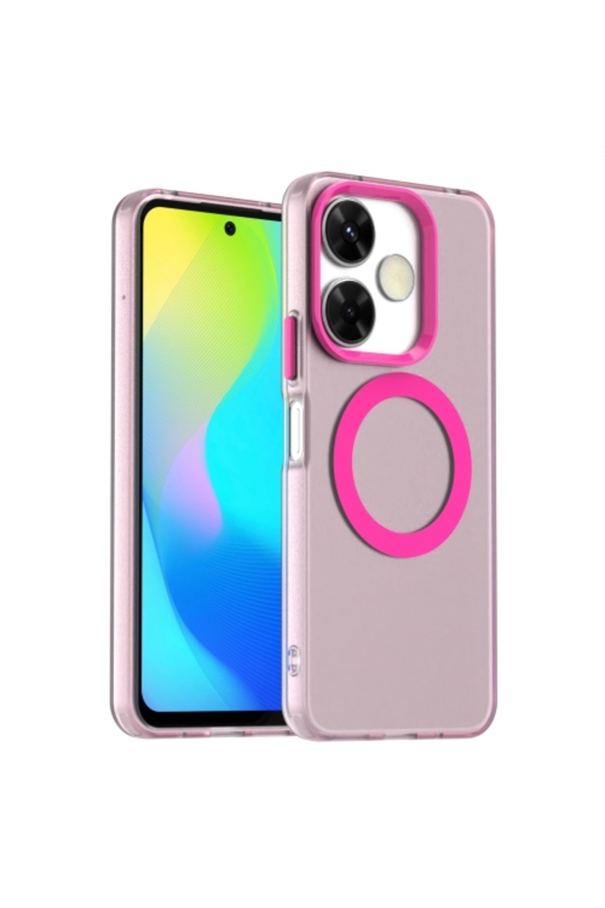 Deppo Trend Xiaomi Redmi Note 13 Uyumlu Kılıf Buzlu Mat Sararmayan Magsafe İçin Uygun Renkli Manyetik Sert Kapak