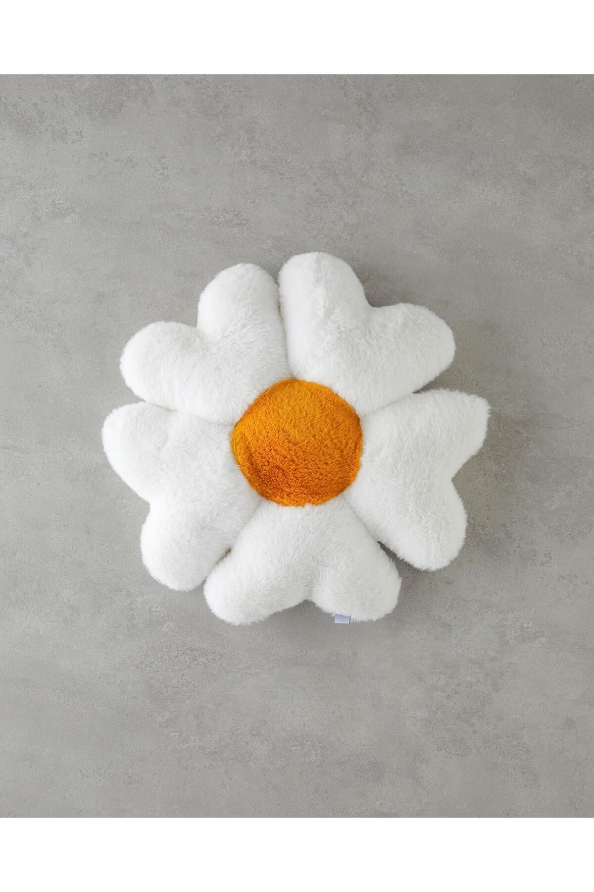 SHIVA Gift&More Daisy Papatya Bebek Dekoratif Kırlent 40 cm Beyaz Uyku ve Oyun Arkadaşı