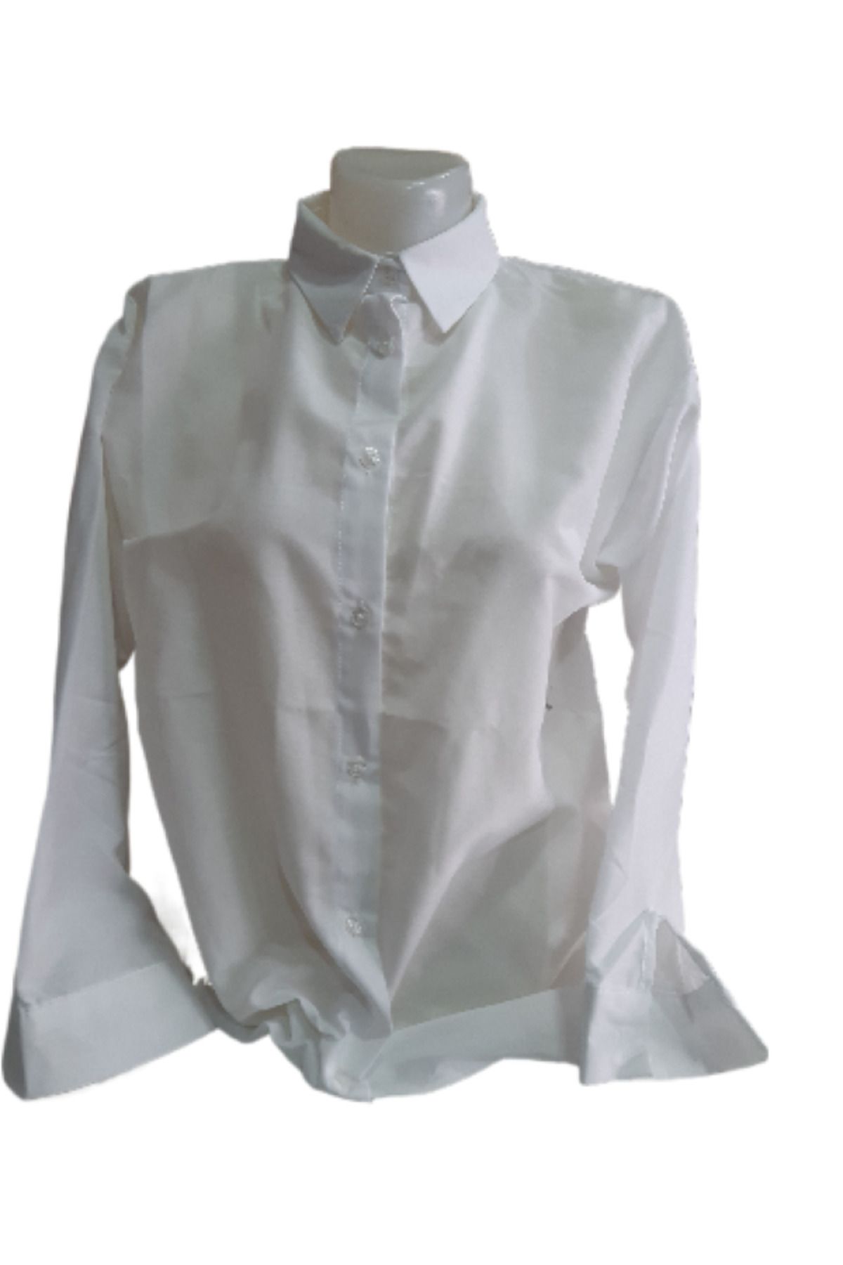 MİHMAN BUTİK Kadın DÜZ RENK RAHAT KESİM Oversize Uzun Basic Gömlek