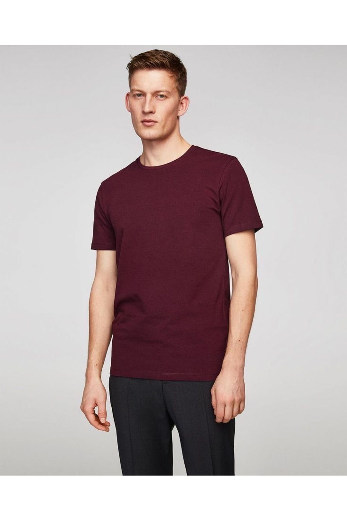 EQİ Bordo regular kesim t-shirt
