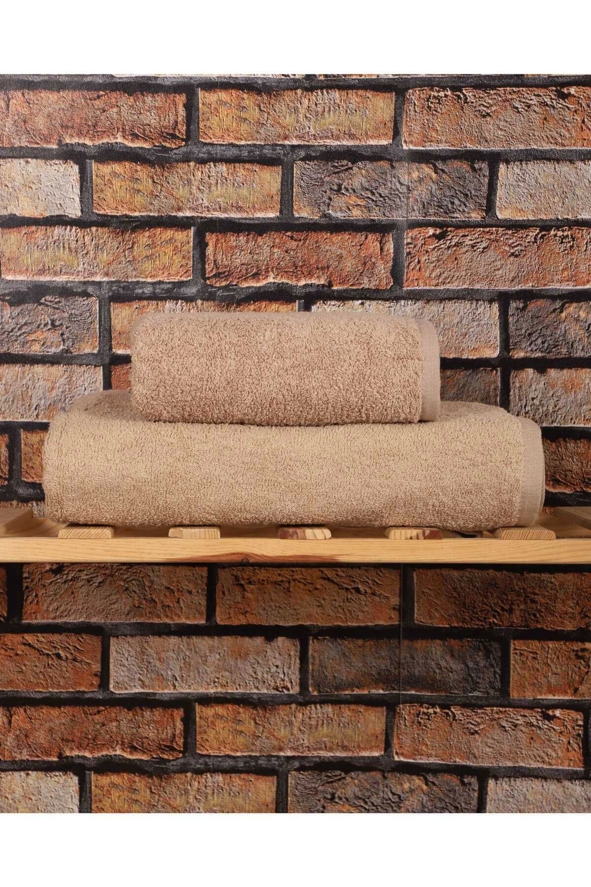 Mira Home 2 Parça %100 Pamuklu Soft Lüx Banyo Havlu Seti Kahve