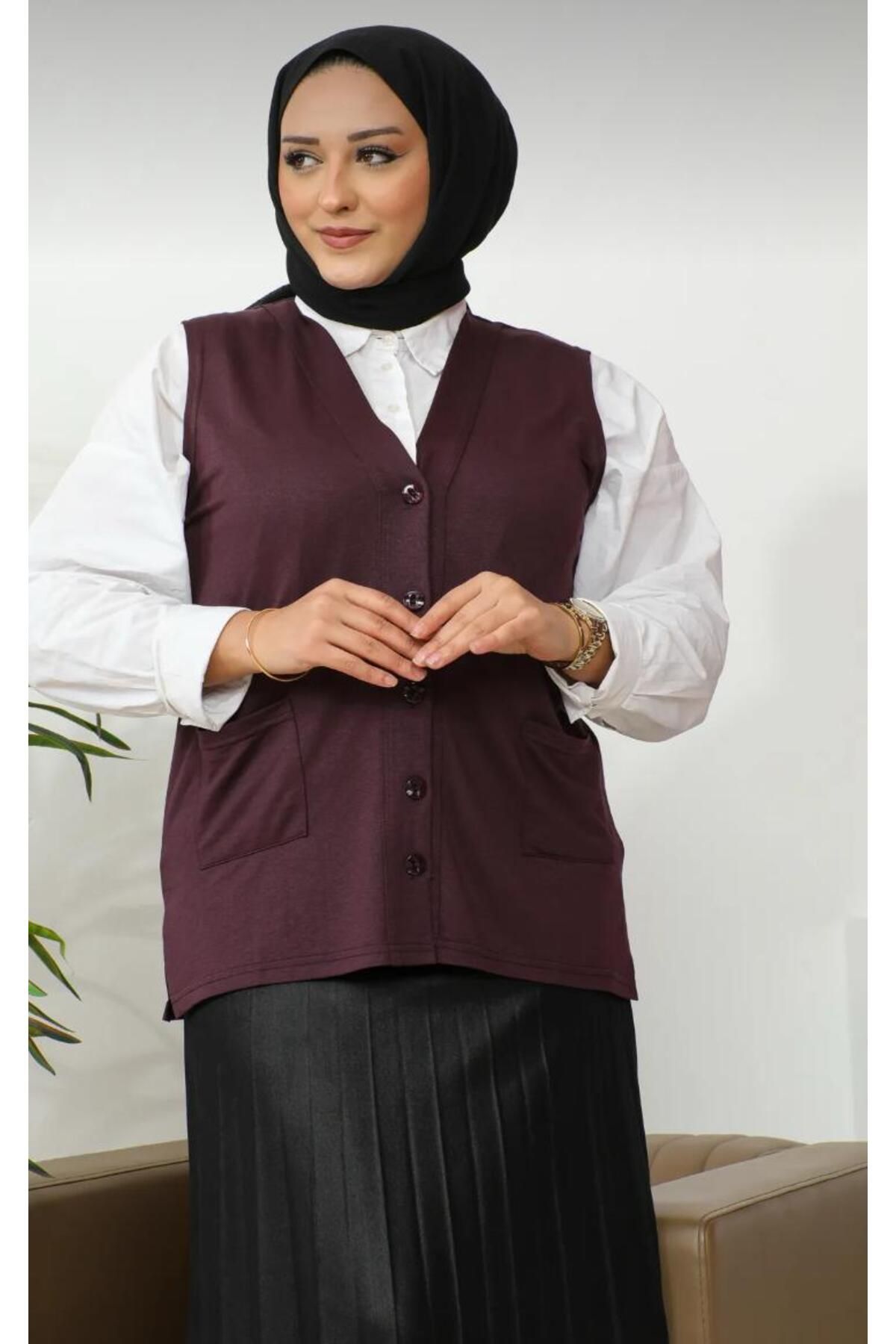 YHE STORE Anneler Gününe Özel Kısa Anne Penye Kumaş Yelek