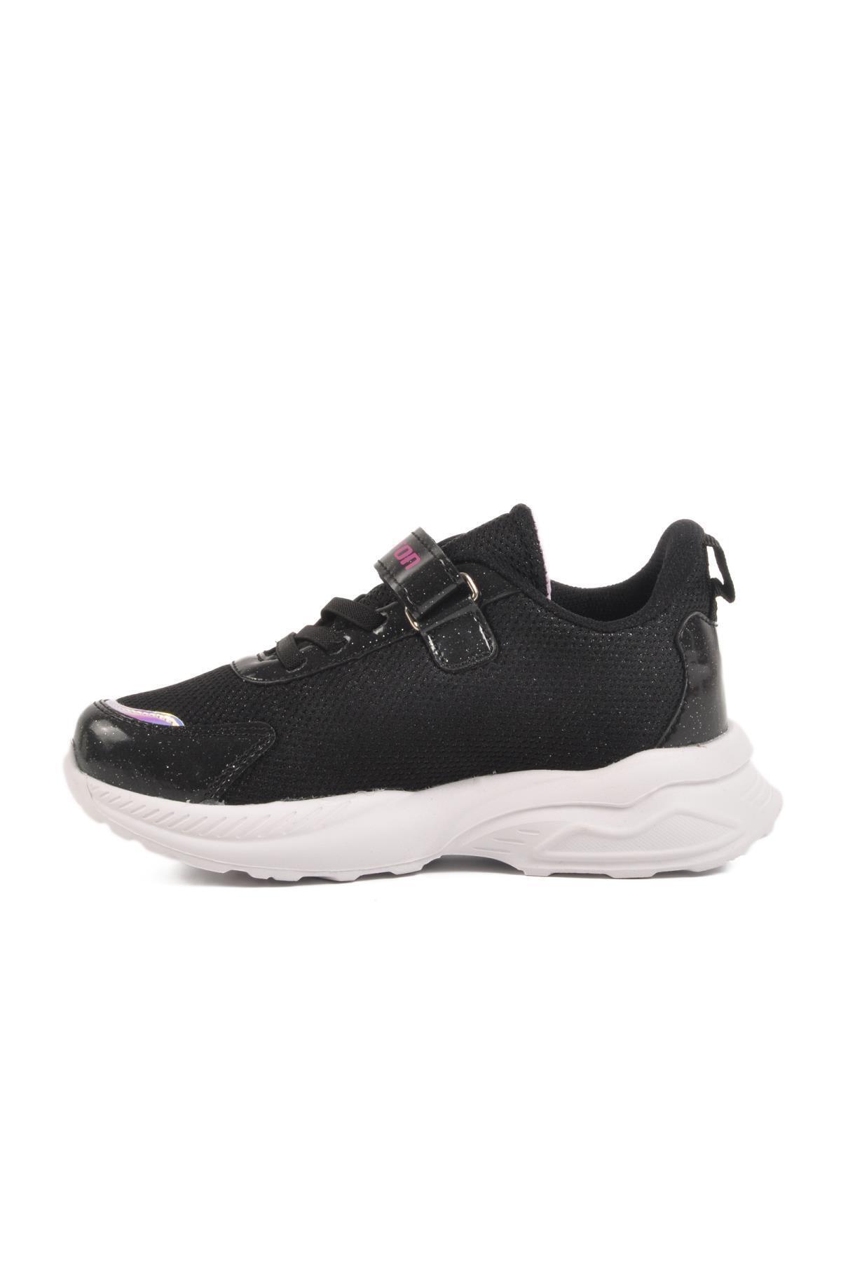 WALKWAY-Ruffon Black-Lilac Textile Children's Sports Shoes 2340 F 2
