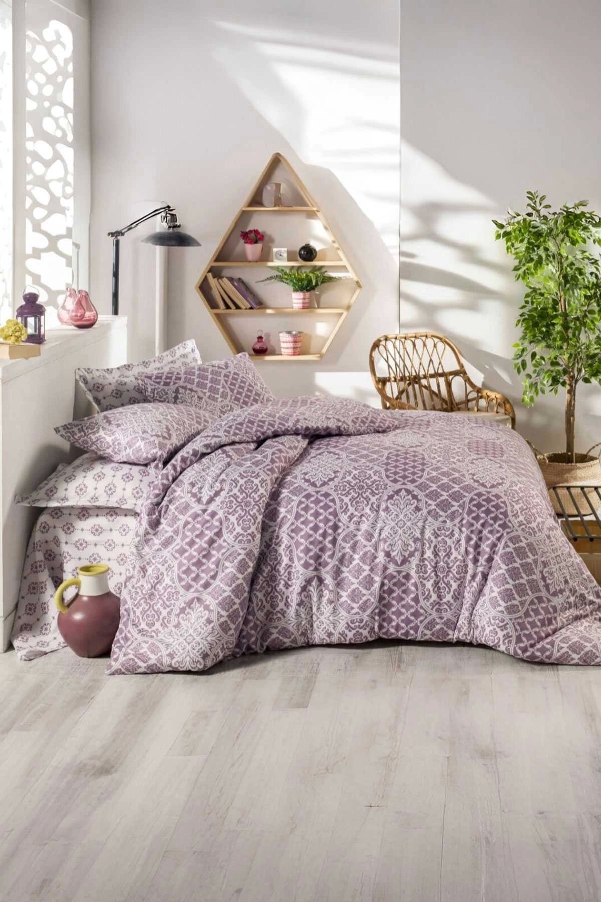Mira Home Çift Kişilik Ranforce Nevresim Takımı %100 Pamuklu Zarafet