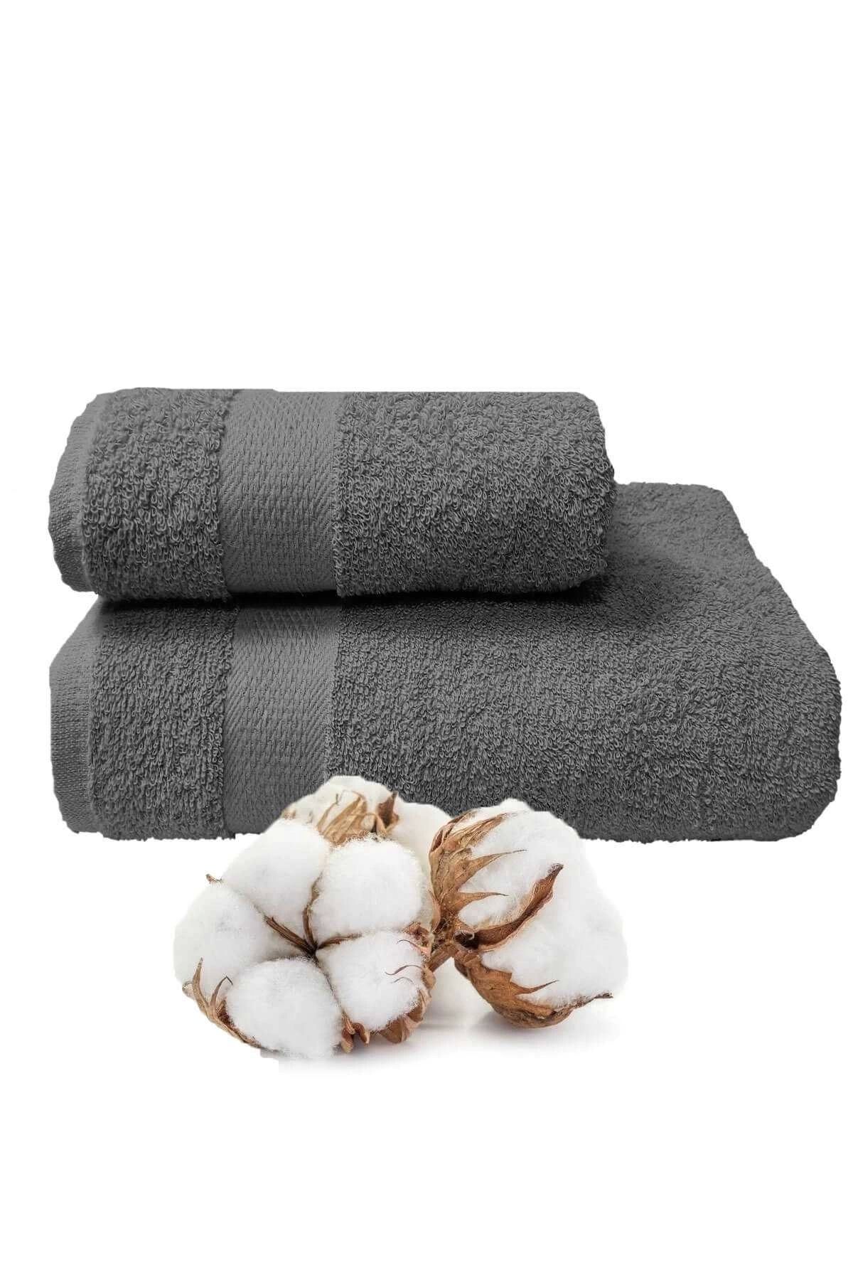 Mira Home 2 li Banyo Havlu Takımı %100 Pamuklu Dry Antrasit