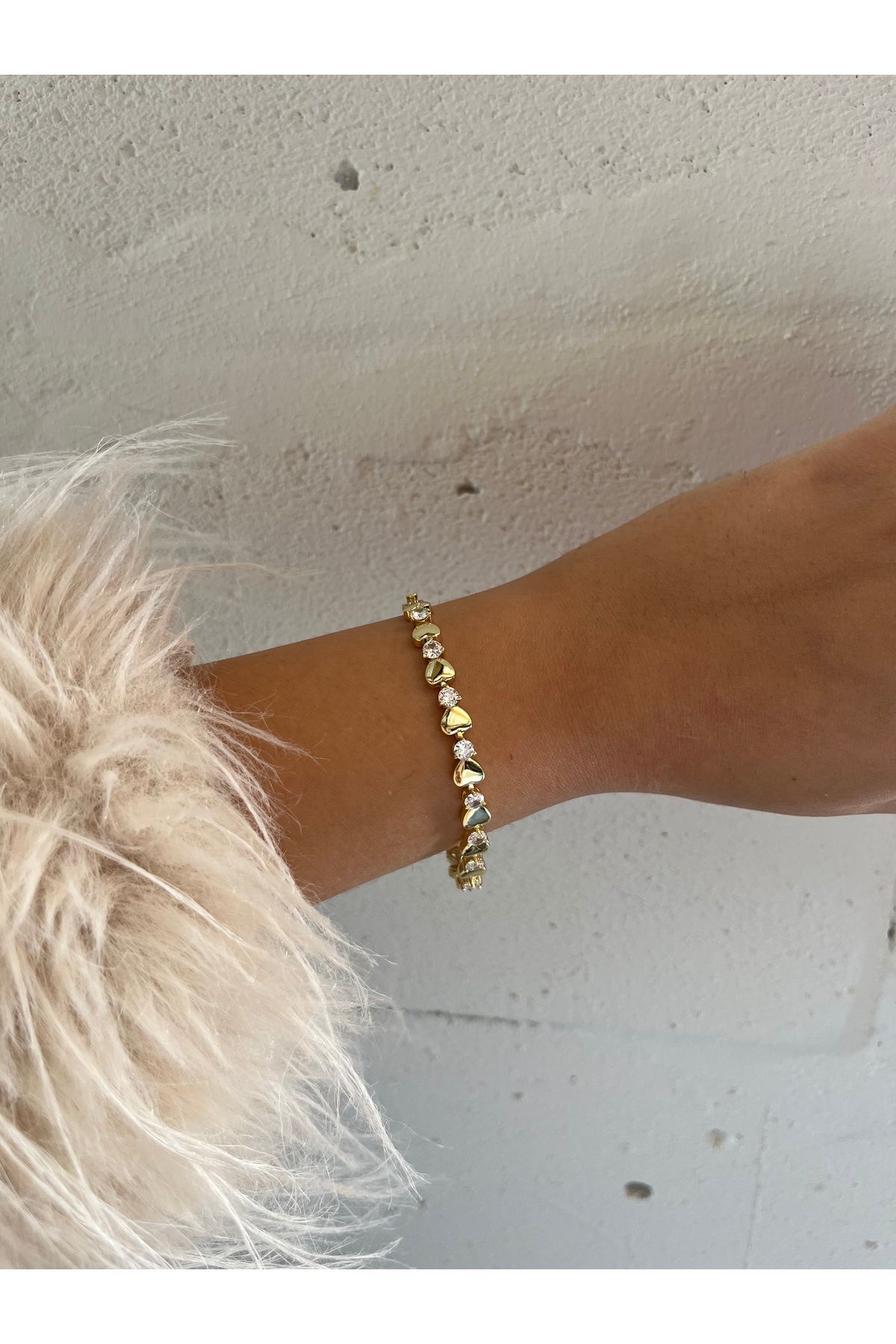 XUPING JEWELRY Zarif Kalp Pırlanta Taş Model Bileklik 17+2 Cm