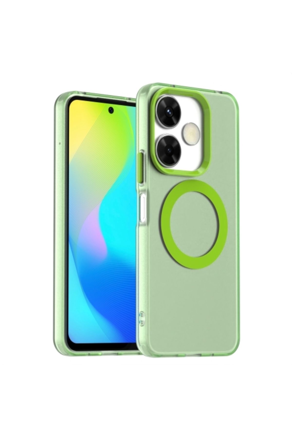 Deppo Trend Xiaomi Redmi Note 13 Uyumlu Kılıf Buzlu Mat Sararmayan Magsafe İçin Uygun Renkli Manyetik Sert Kapak